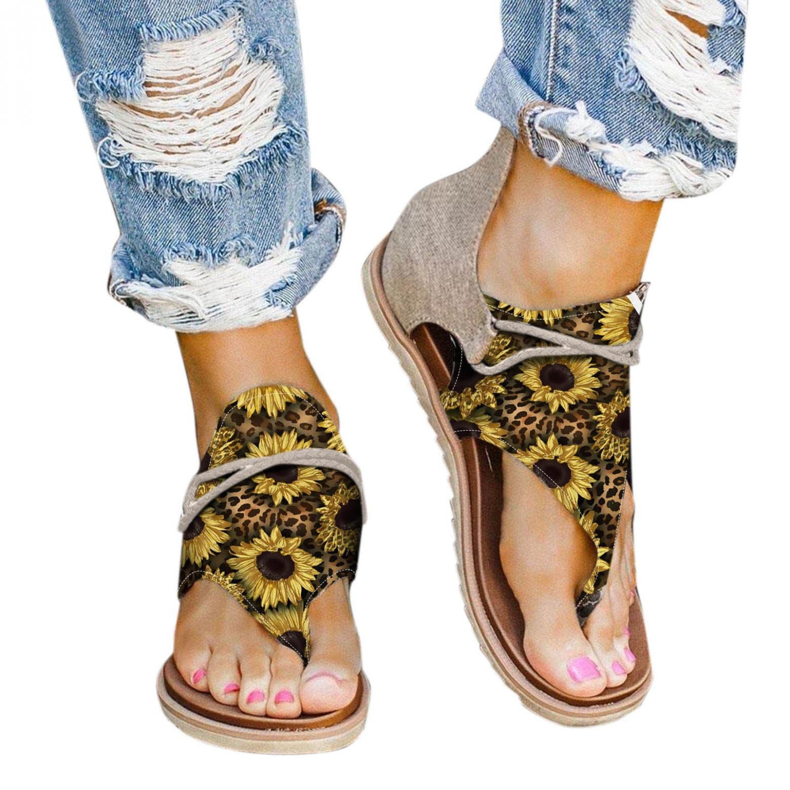 Aayomet Women's Summer Sandals - Comfortable Beach Flip Flops with Low Heel & Thong Toe Design | Perfect for Casual Wear, Vacations & Poolside Relaxation