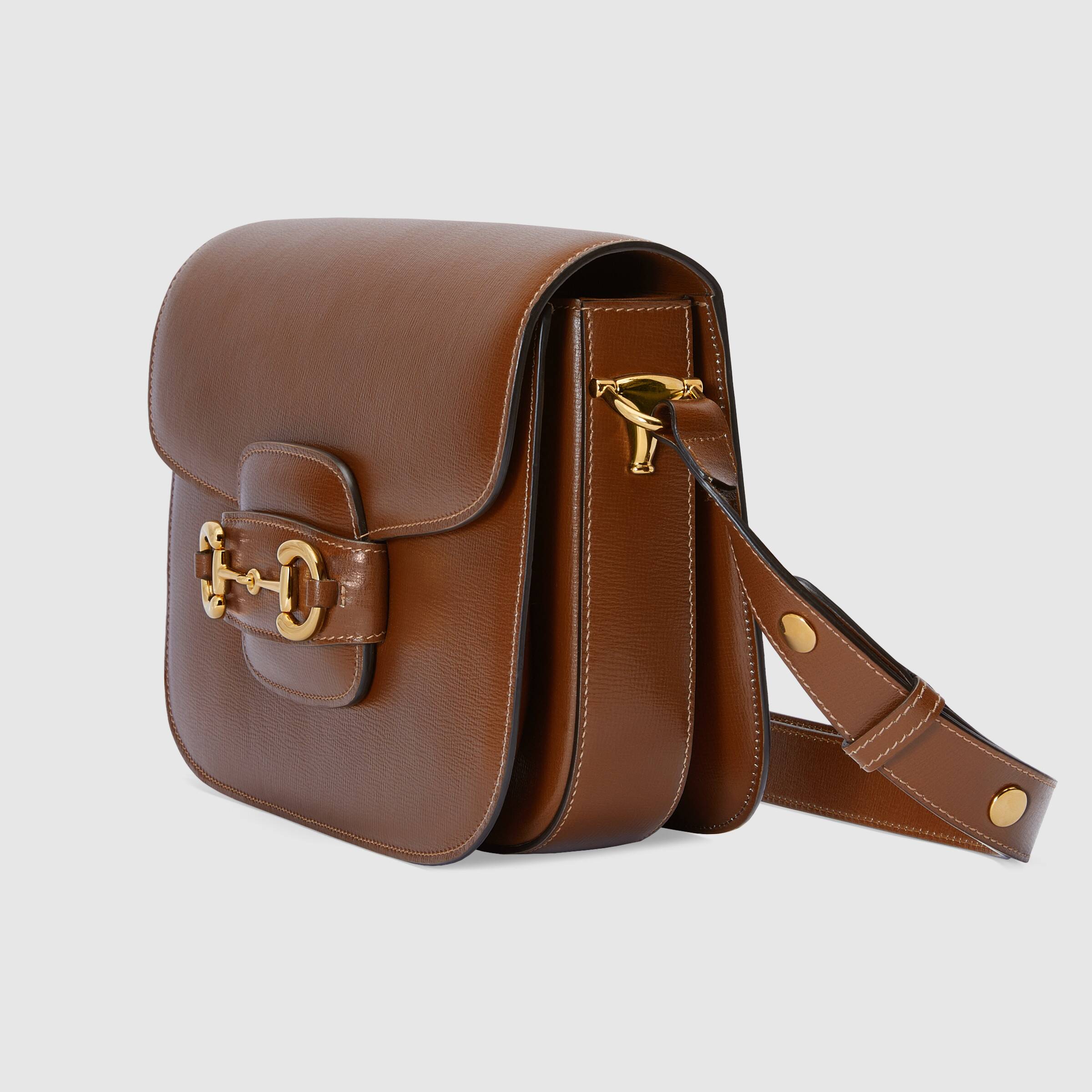 Gucci 1955 Horsebit Shoulder Bag - Genuine Leather Crossbody Bag for Women - Brown Luxury Handbag for Work, Travel & Everyday Use