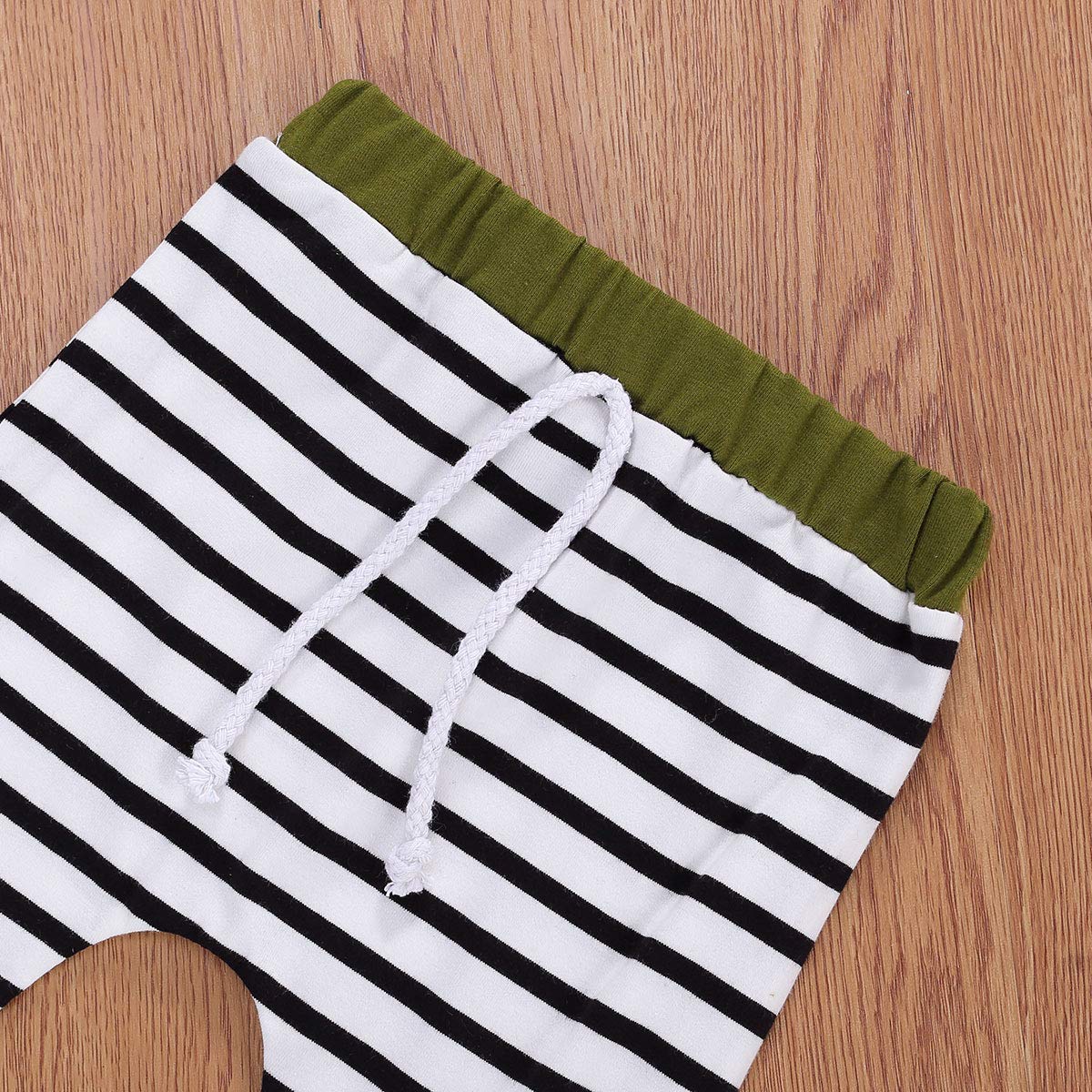 Newborn Baby Boy Girl Fall Clothes Set - 2Pcs Long Sleeve Pullover Sweatshirt & Striped Pants Outfit (18-24 Months, Green) - Perfect for Autumn Playdates & Family Photos