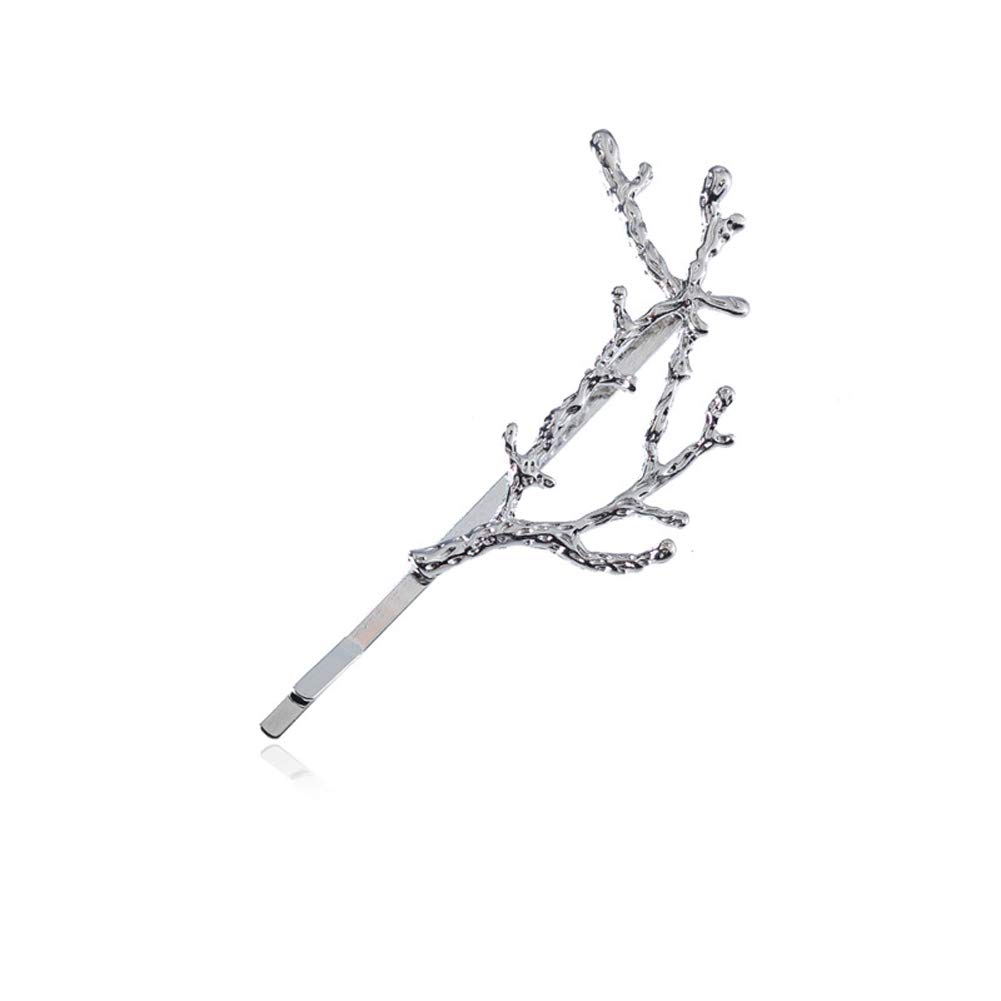 YAZILIND Simple Design Metal Alloy Hair Clips Set - 12pcs Branch Shape Hairpins for Women, Girls (Gold & Silver) | Hair Accessories for Wedding, Party, Daily Use