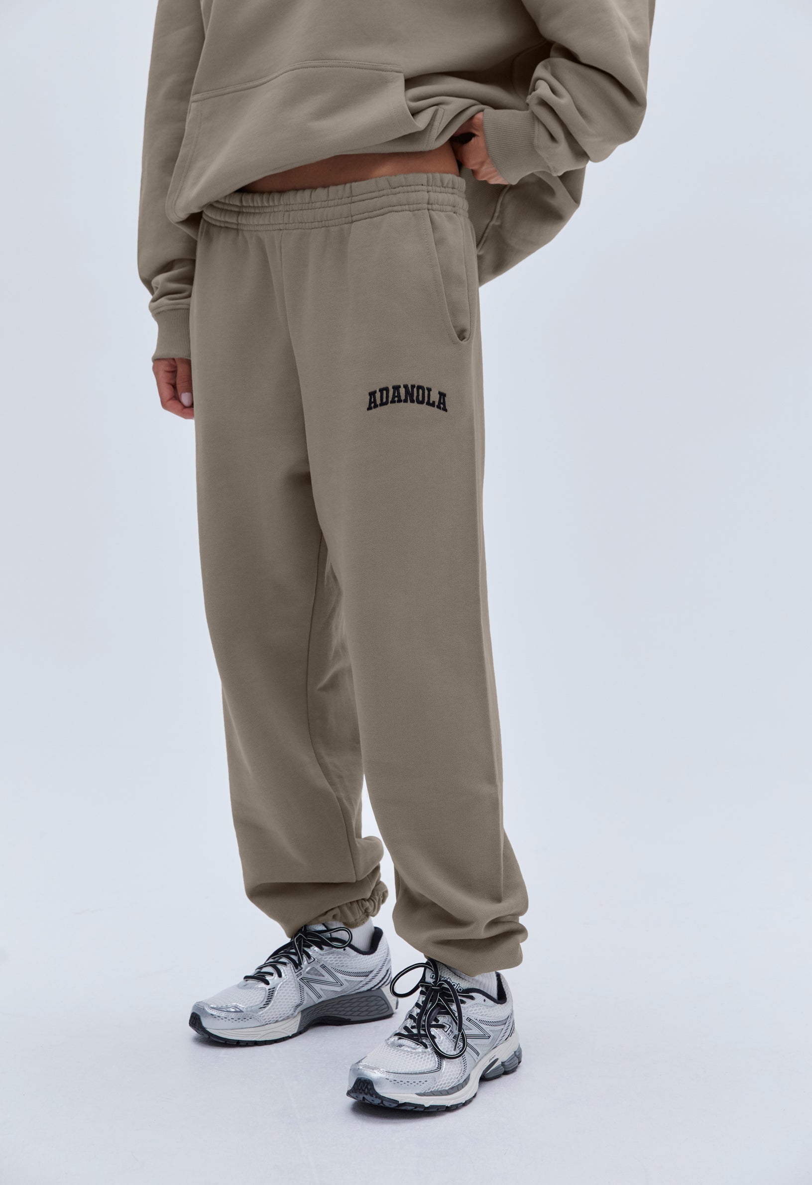 Varsity Sweatpants for Women & Men - Soft Cotton Joggers with Pockets | Clay Beige Casual Lounge Pants for Home, Gym & Streetwear Fashion