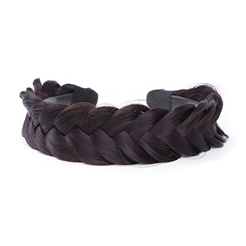 Vowyore Wide Fishtail Braid Headband with Teeth - Chunky Plaited Hair Band for Women & Girls | Synthetic Hairpiece Beauty Accessory for Parties, Weddings & Everyday Style