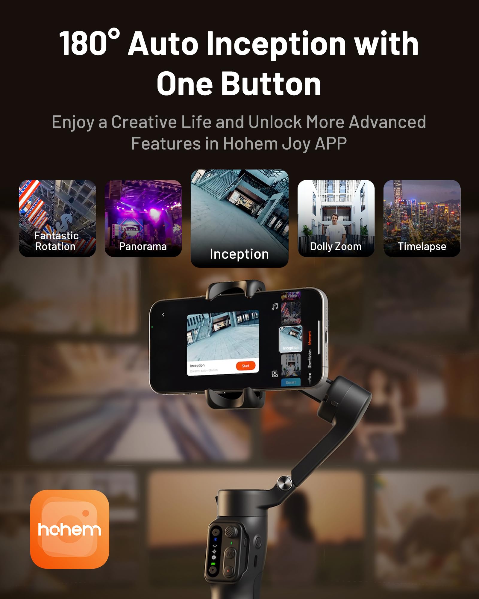 Hohem iSteady X3 3-Axis Foldable Phone Gimbal Stabilizer for iPhone & Android - Object Tracking, Remote Control, Built-in Extendable Rod & Tripod - Perfect for TikTok, YouTube, Vlogging & Travel Videography