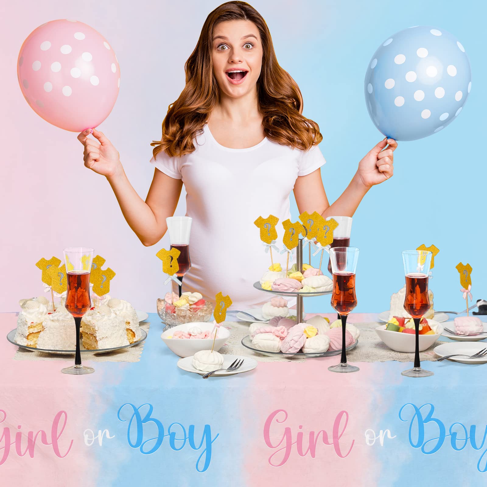 Gender Reveal Party Supplies - 3 Pack Disposable Waterproof Plastic Tablecloths (54x108 Inch) for Baby Shower, Birthday & Gender Reveal Decorations - Blue & Pink Theme Party Essentials