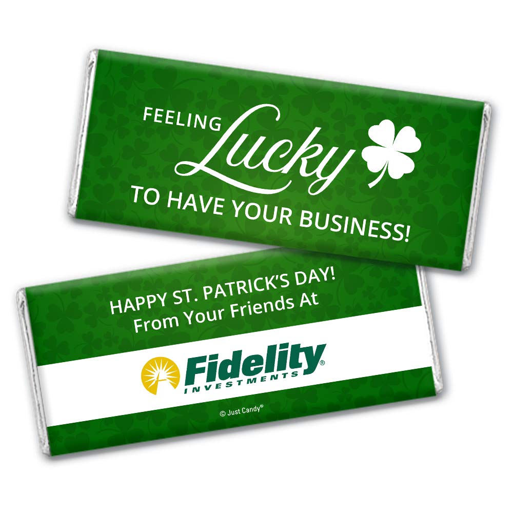 36 Count St. Patrick's Day Personalized Chocolate Bars Bulk (36 Pack) - Custom Promotional Candy for Business Gifts, Party Favors & Thank You Treats - Perfect for Corporate Events, School Celebrations and Holiday Giveaways