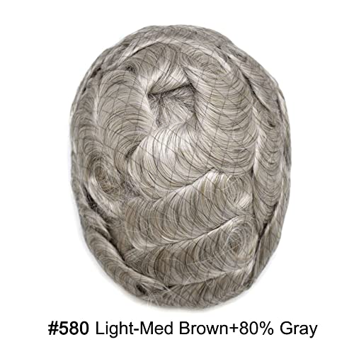 #580 5# MEDIUM LIGHT BROWN WITH 80% SYNTHETIC GREY-100% light to medium density