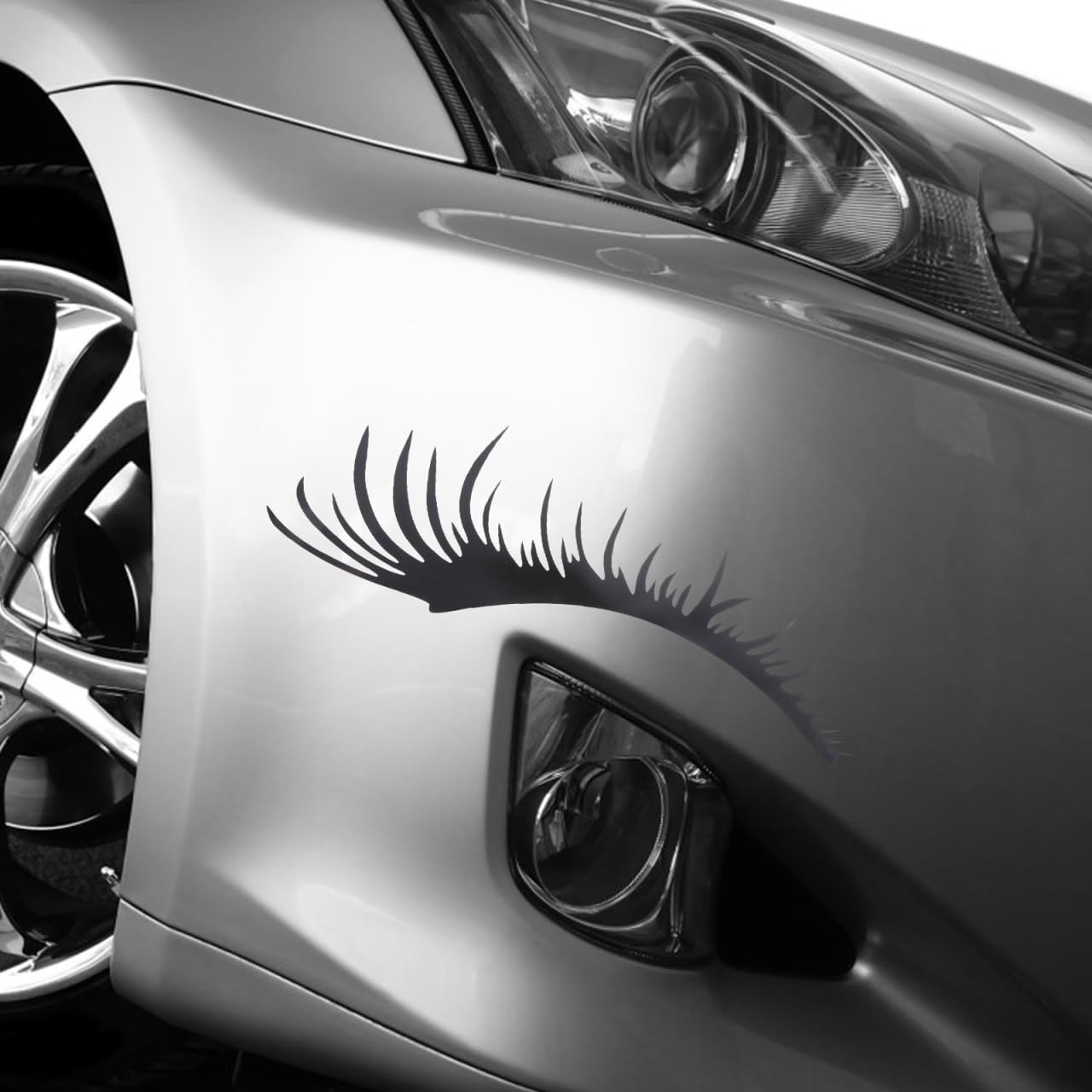 SEWACC 2 Pairs Car Headlight Eyelashes Stickers - Auto Fake Eyelash Decals for Car Body Decoration & Eyebrow Styling - Perfect for Car Shows, Themed Parties & Custom Vehicle Styling