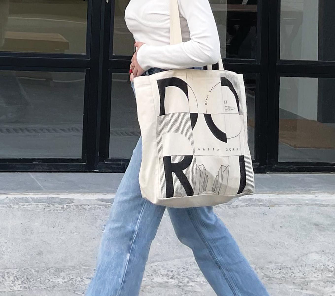 Stylish Canvas Tote Bag for Women - Durable & Eco-Friendly Shopping Bag - Perfect for Groceries, Beach, Work & Travel (Dubai Inspired Design)