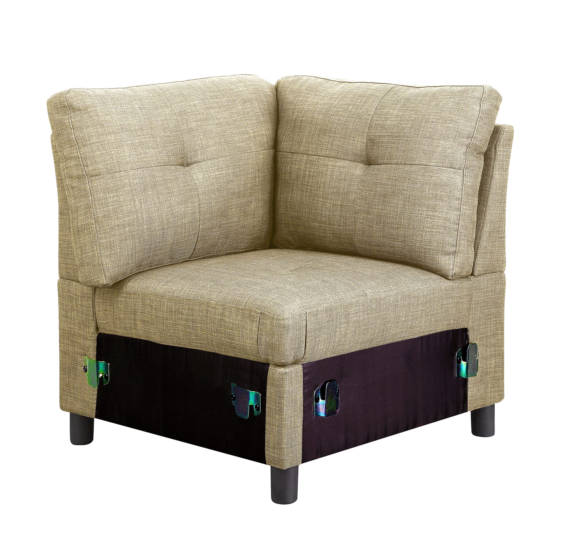 Modular Sectional Sofa Corner Seat - Khaki Grey Reversible Corner Couch Chair for Living Room, Lounge & Home Theater Seating