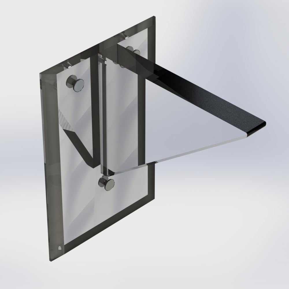 4 Inch Mirror Back Flush Top No Lip Acrylic Shelf Support Bracket Pair - Perfect for Floating Shelves, Bathroom Storage & Display Cabinets