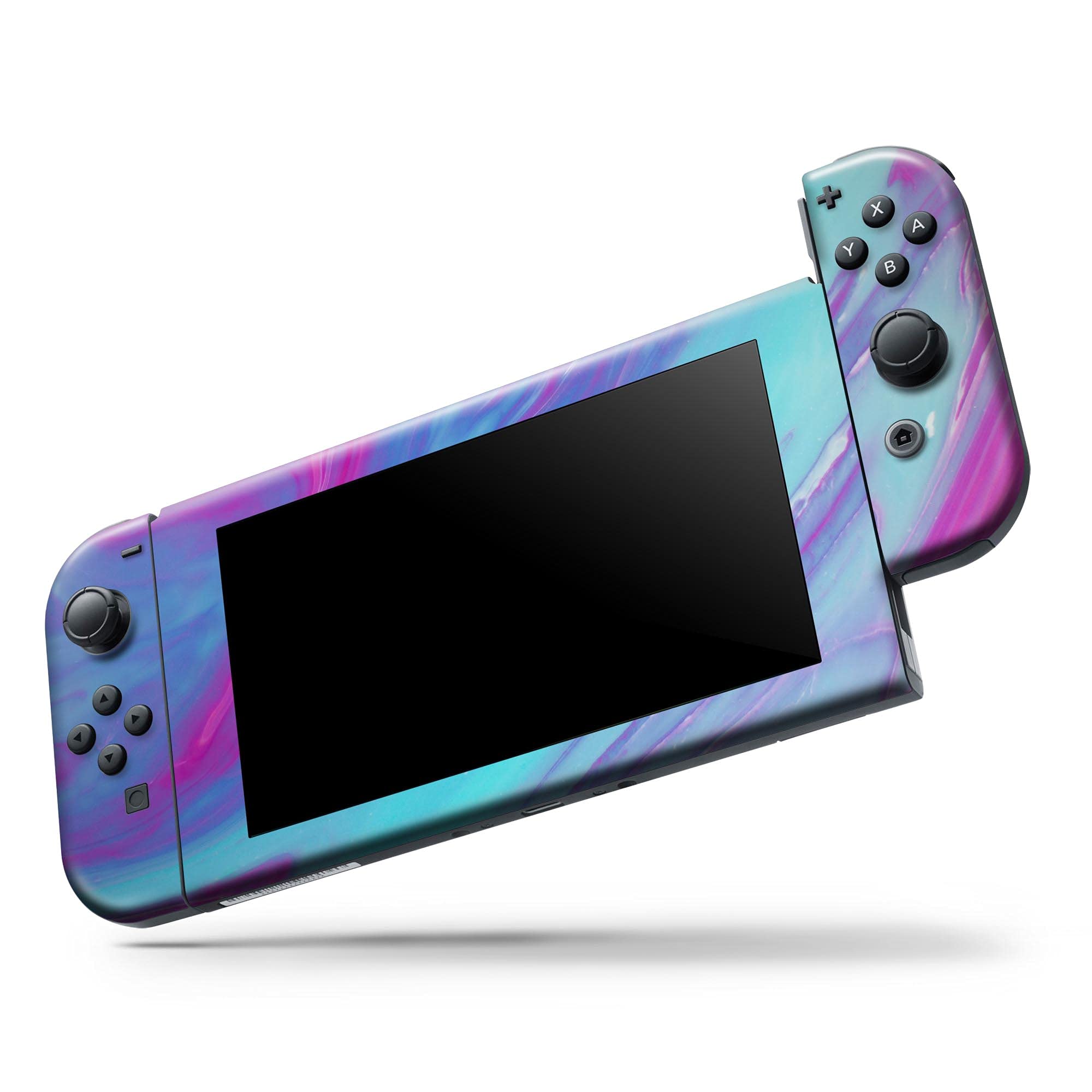 Nintendo Switch Pro Controller Skin - Scratch-Resistant Removable Vinyl Wrap Cover (Marble Pink & Ocean Blue) - Protective Decal for Gaming Accessories - Perfect for Travel, Gaming Sessions & Customization