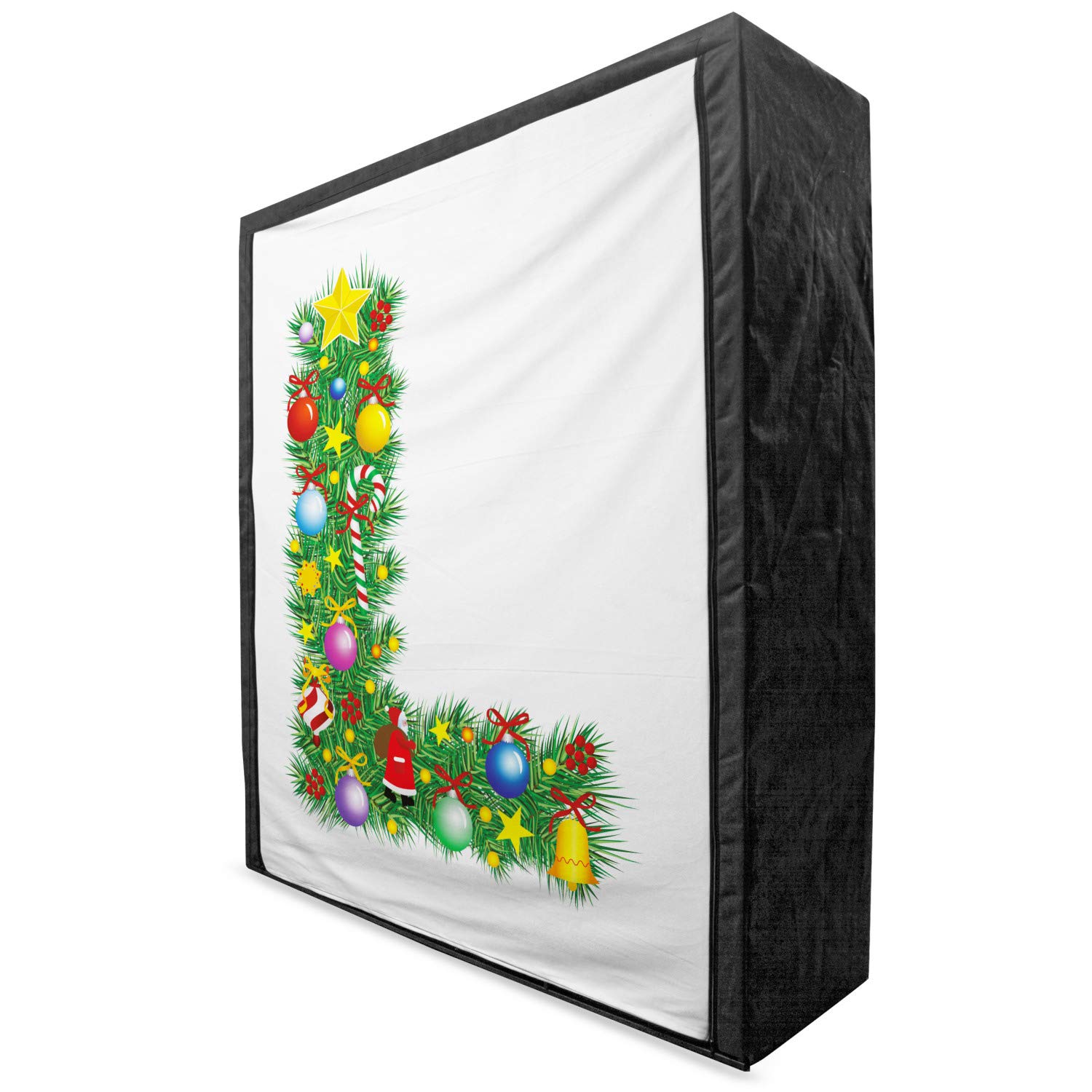 Ambesonne Letter L Fabric Wardrobe - Pine Tree Christmas Design, 59