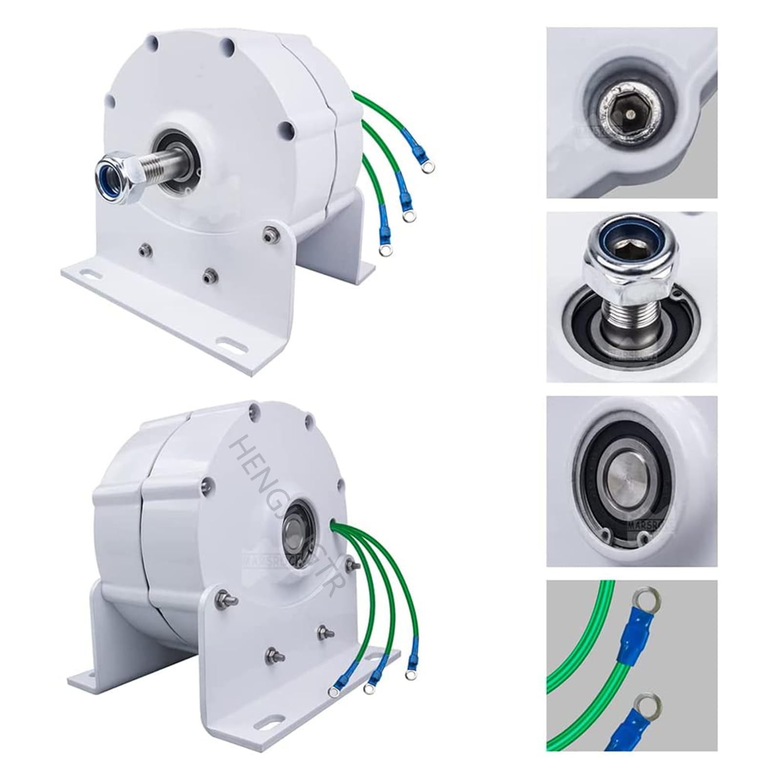 5000W Gearless Permanent Magnet Alternator 12V-220V 3 Phase AC Generator for Wind Turbine & Water Power System (with Base) - Perfect for Off-Grid Energy Solutions, Home Wind Power, and Hydropower Applications