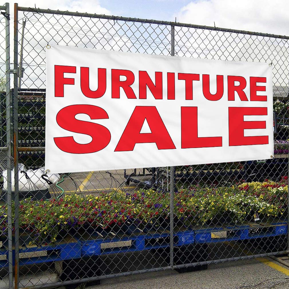 Vinyl Banner - 16x40 Inches, 4 Grommets, Weatherproof & Durable for Outdoor Use - Perfect for Furniture Sales, Retail Displays, Industrial Yard Signs