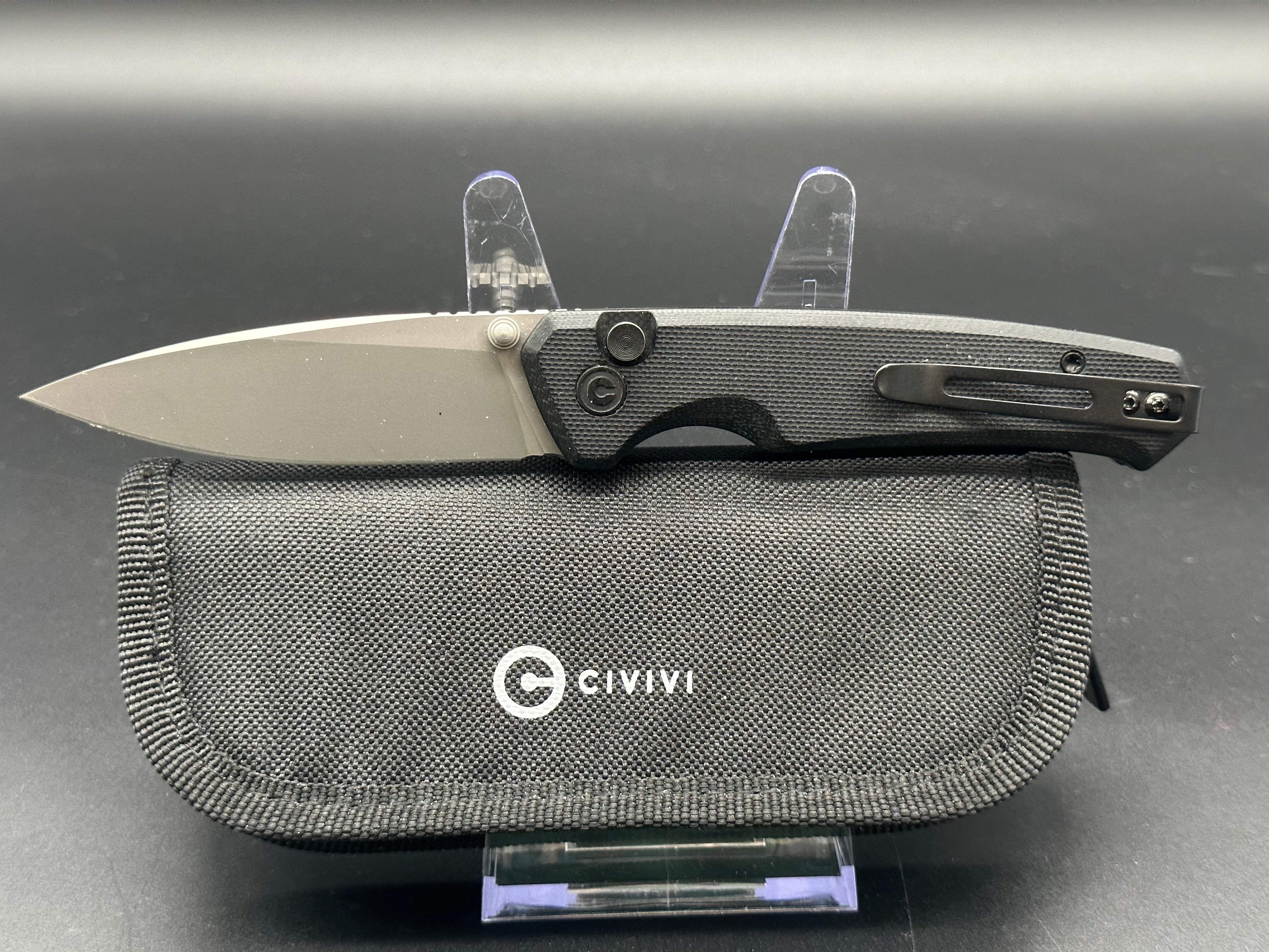 CIVIVI ALTUS Button Lock Folding Pocket Knife - Black G10 Handle, Nitro-V Steel Blade - EDC, Outdoor, Camping & Everyday Carry Knife