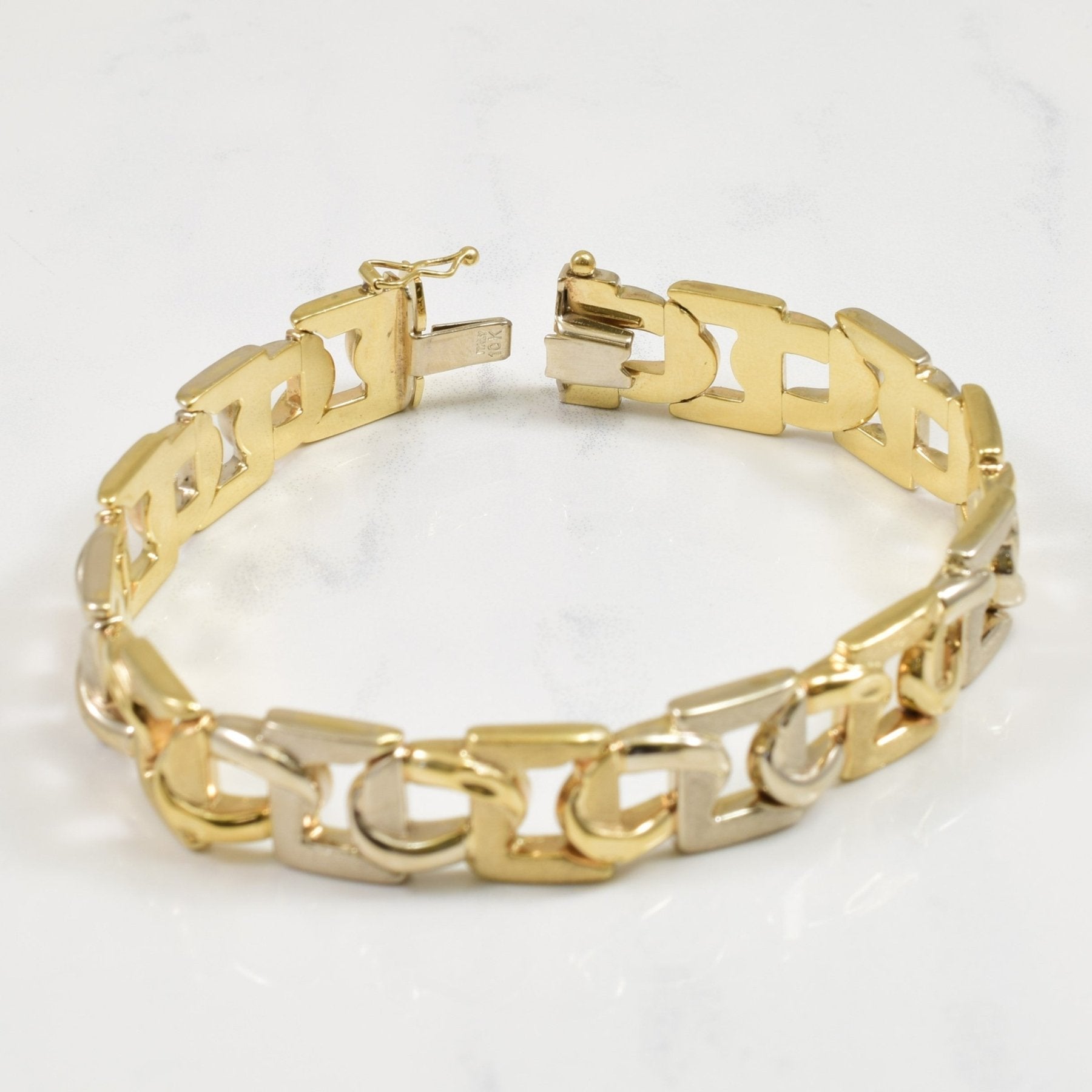 10K Two Tone Gold Bracelet for Women - 7.5 Inch Adjustable Luxury Jewelry Gift for Anniversary, Birthday & Special Occasions | Elegant Everyday Wear & Formal Events