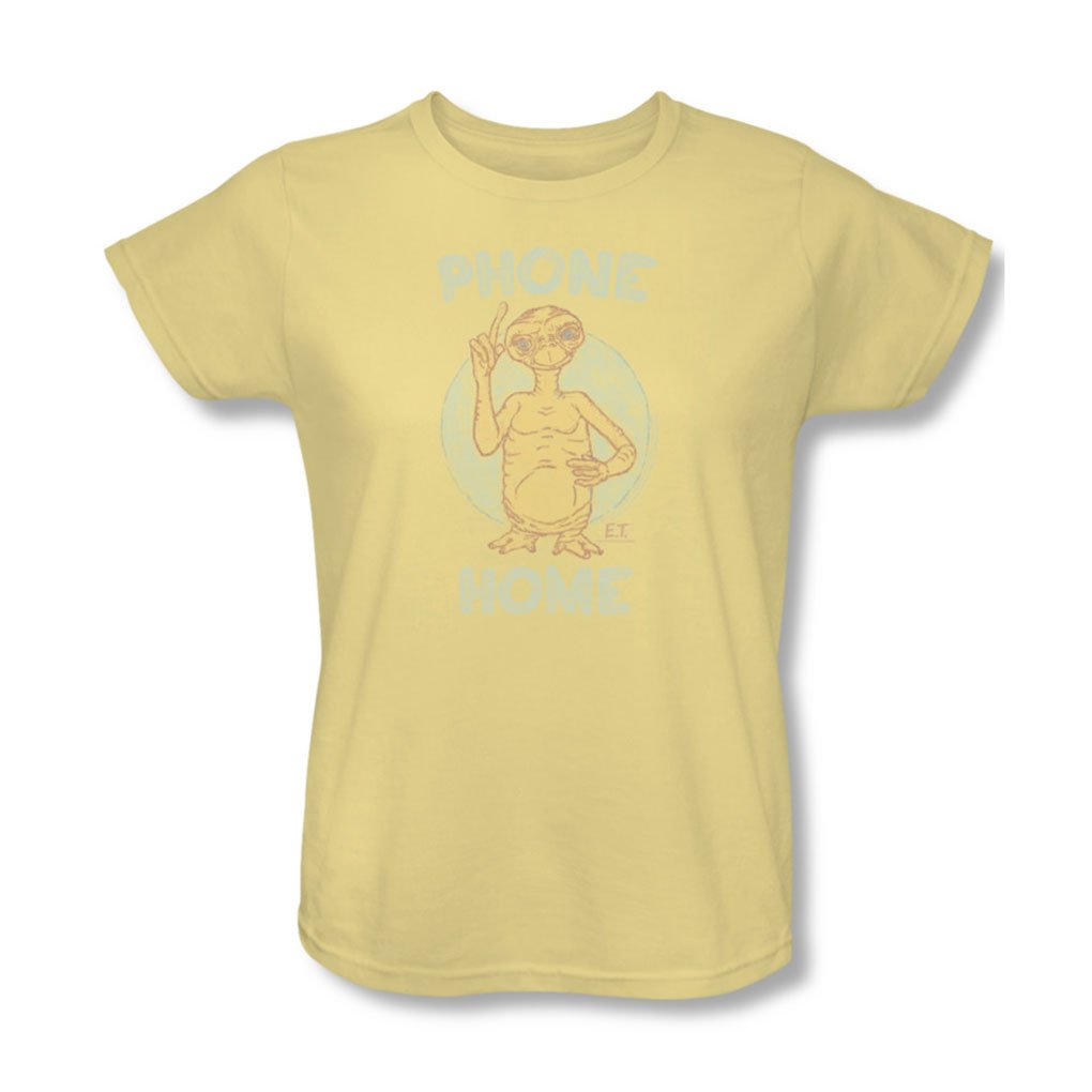 ET - Women's Graphic Phone Print T-Shirt in Banana Yellow | Casual Wear, Street Fashion, Gift Idea