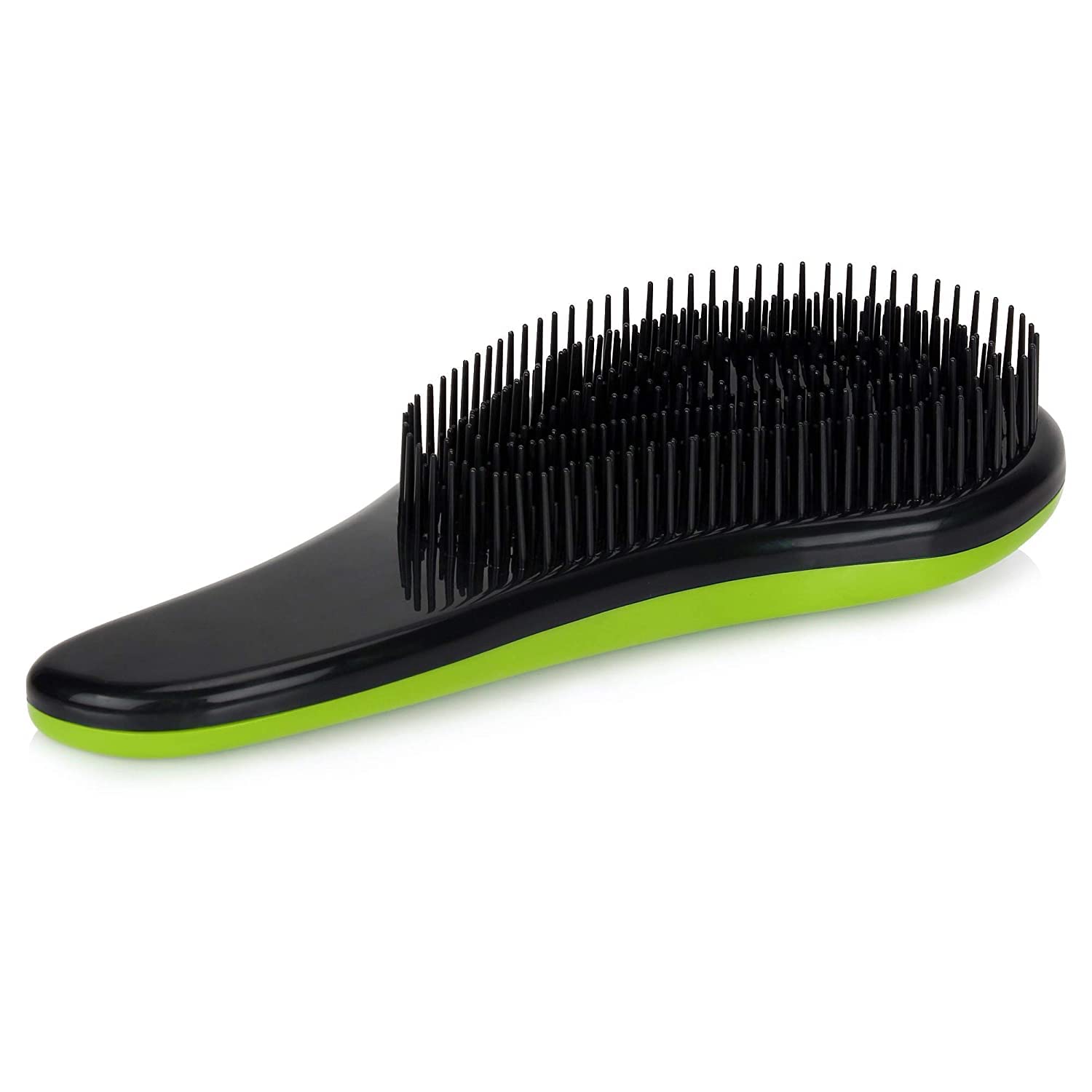 Scarlet Line Compact Styler Detangling Hair Brush - Tangle Tamer for Thick, Thin, Curly, Straight, Wet & Dry Hair - Black & Green - Perfect for Travel, Home & Salon Use