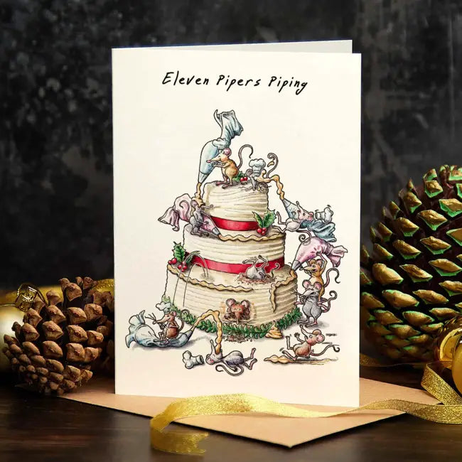 Bewilderbeest Card - Eleven Pipers Piping - Perfect for Christmas Gifts, Holiday Parties & Collectors