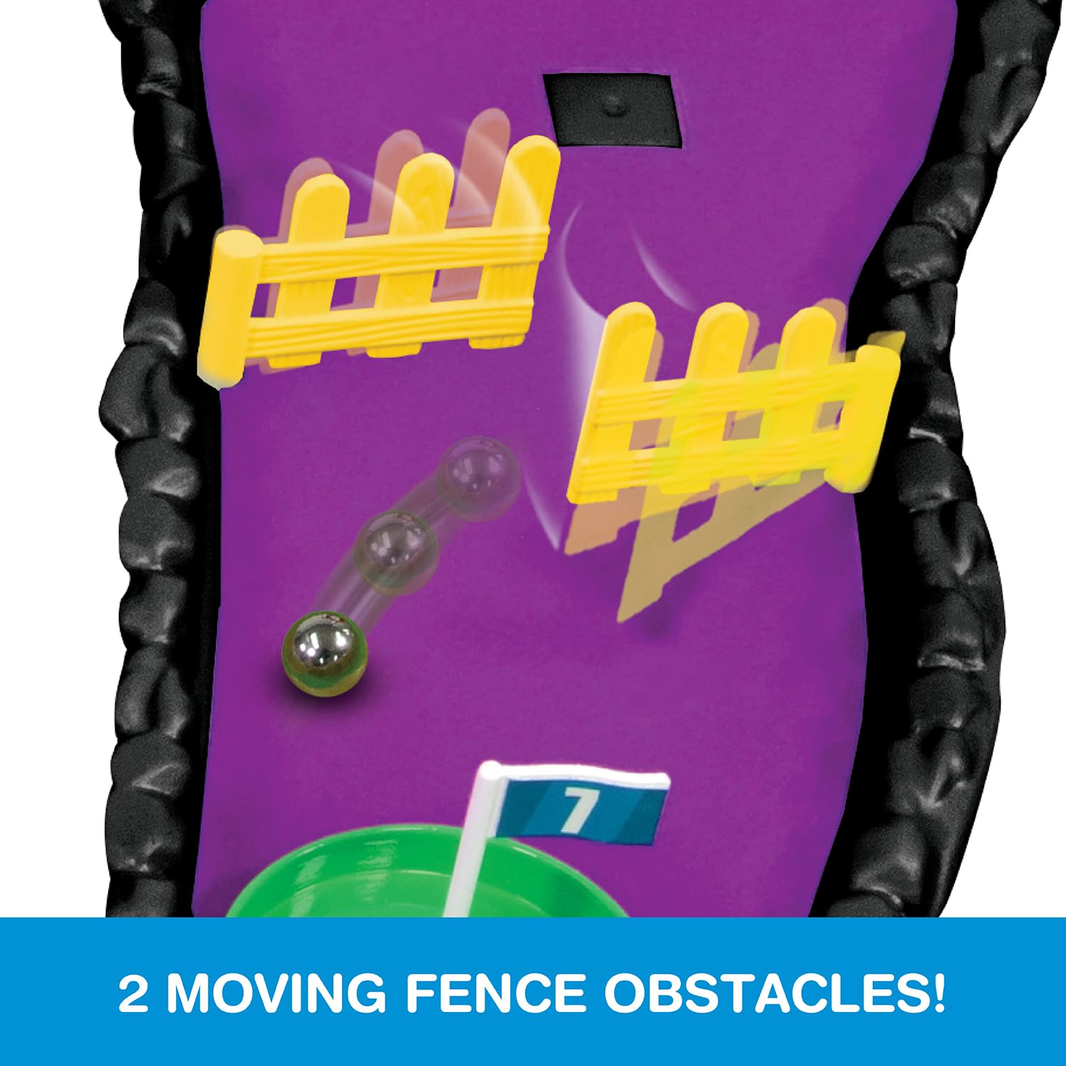 Game Zone Arcade Mini Golf Set - 9 Hole Interactive Tabletop Golf Game with Moving Obstacles for Kids & Adults (1-4 Players Ages 6+) - Perfect for Family Game Nights, Birthday Parties & Indoor Entertainment