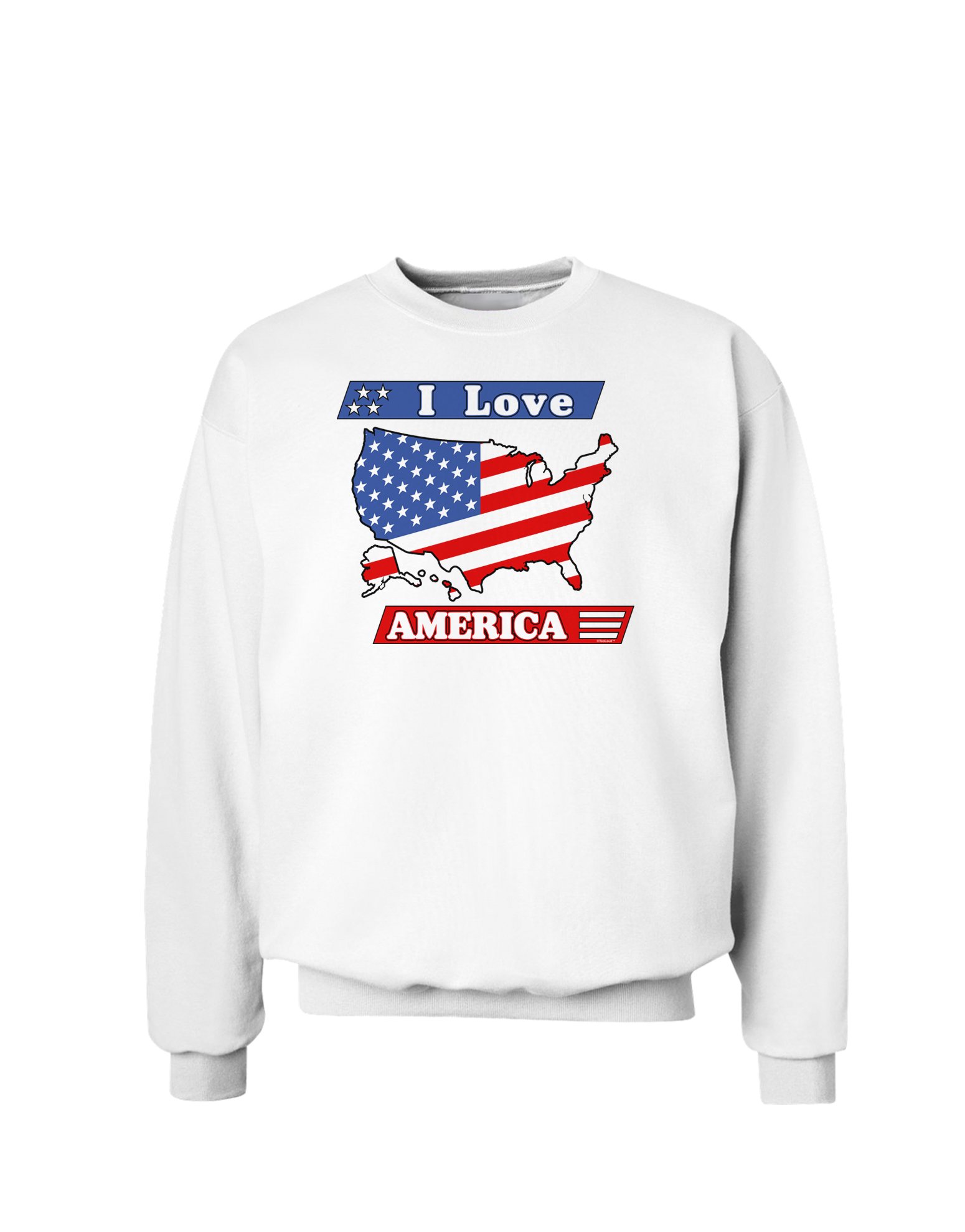 TooLoud I Love America Sweatshirt - Patriotic Unisex Pullover Hoodie for Men & Women | Perfect for 4th of July, Veterans Day & USA Pride Events