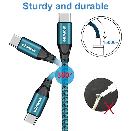 USB C Charger Cable 3M (10ft) 2-Pack - Fast Charging 3A Nylon Braided Type C Cable for Google Pixel, Sony Xperia, Nintendo Switch, Huawei P30/P20/P40, Samsung Galaxy S21/S20/S10/S9/S8/A21s/A40/A51/A12/A20e - Perfect for Home, Office & Travel Charging