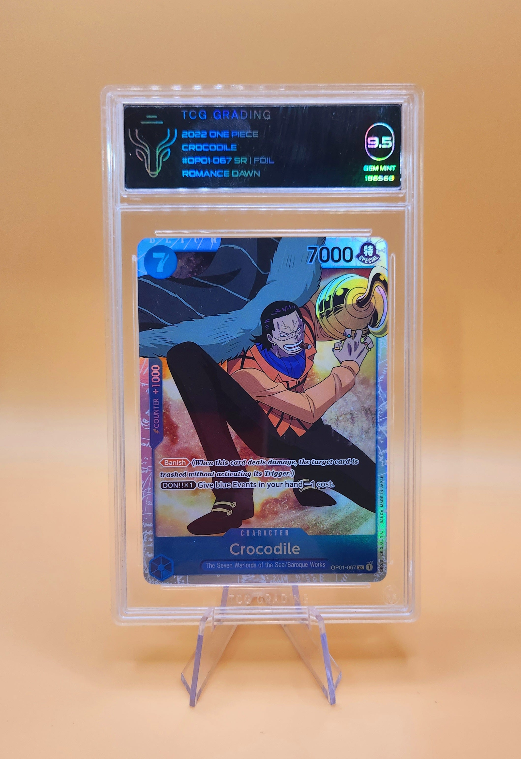 One Piece 2022 Romance Dawn Crocodile TCG Card - Gem Mint 9.5 Grade - Perfect for Collectors & TCG Battles | Anime Trading Card Game Accessory