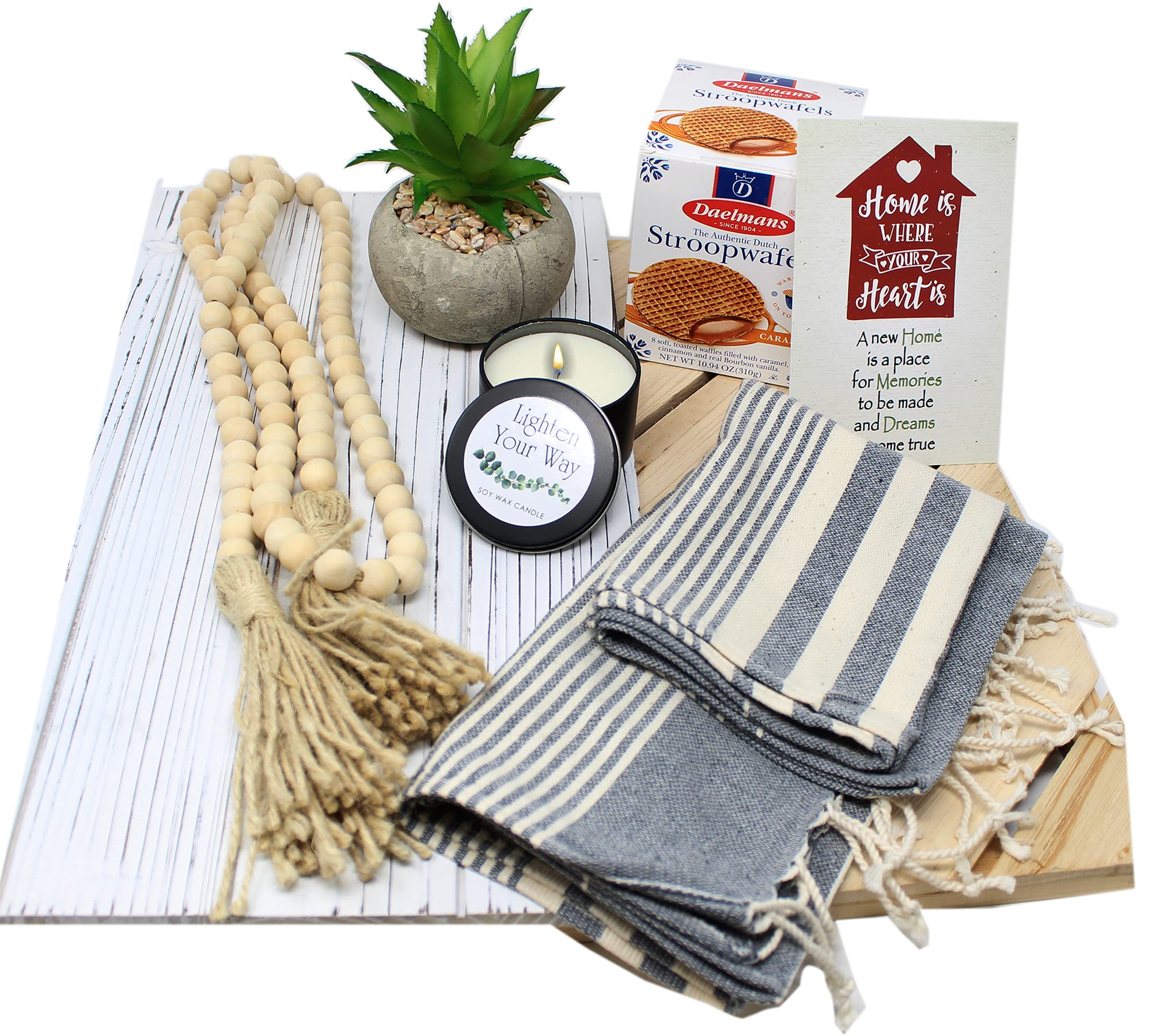 Best Housewarming Gift Basket for New Home - Thoughtful Hostess Gift Set with Home Décor & Gourmet Snacks | Perfect Welcome Gift for Couples, Women & Families | Ideal for New Home Celebrations, House Parties & Warm Welcomes