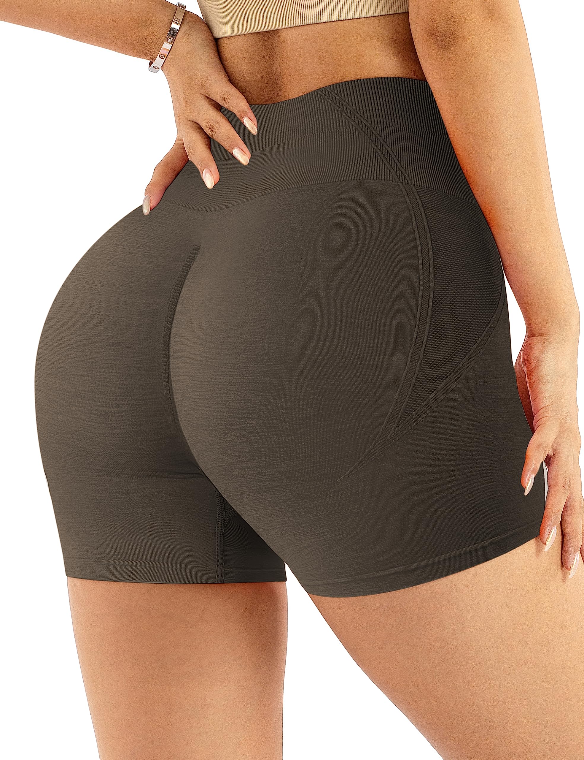 GILLYA Women's High Waisted Seamless Workout Shorts - Butt Lifting Gym & Yoga Shorts for Running, Fitness & Active Wear