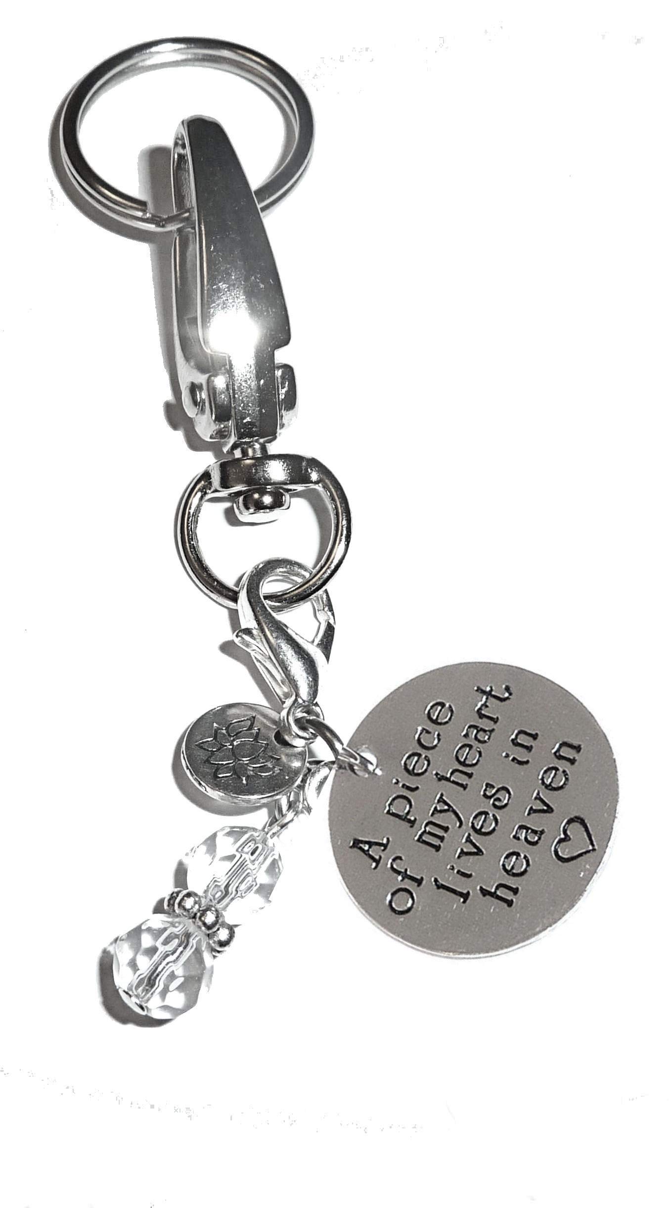 Heart in Heaven Hidden Hollow Beads Message Charm - Keychain, Purse Clip, Necklace & Bracelet Pendant - Gift Bag Included - Perfect for Memorial Gifts, Keepsakes & Personalized Jewelry