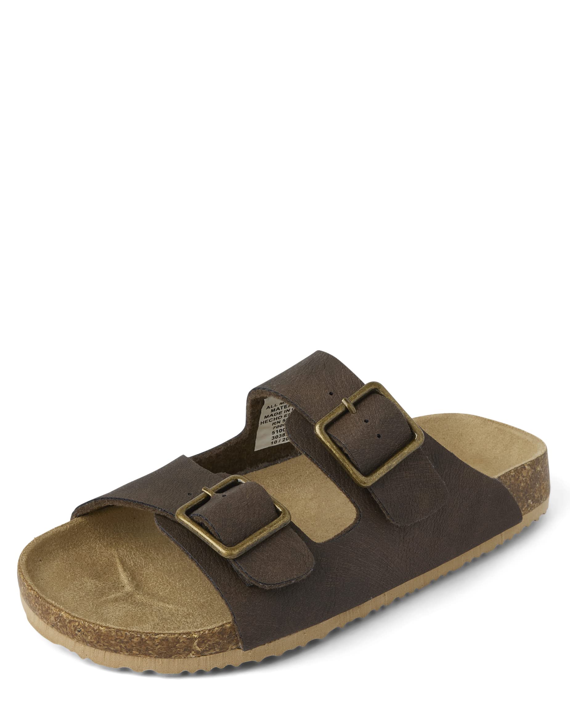 The Children's Place Boys' Adjustable Buckle Slide Sandals - Comfortable Kids' Summer Shoes for Beach, Pool & Outdoor Play