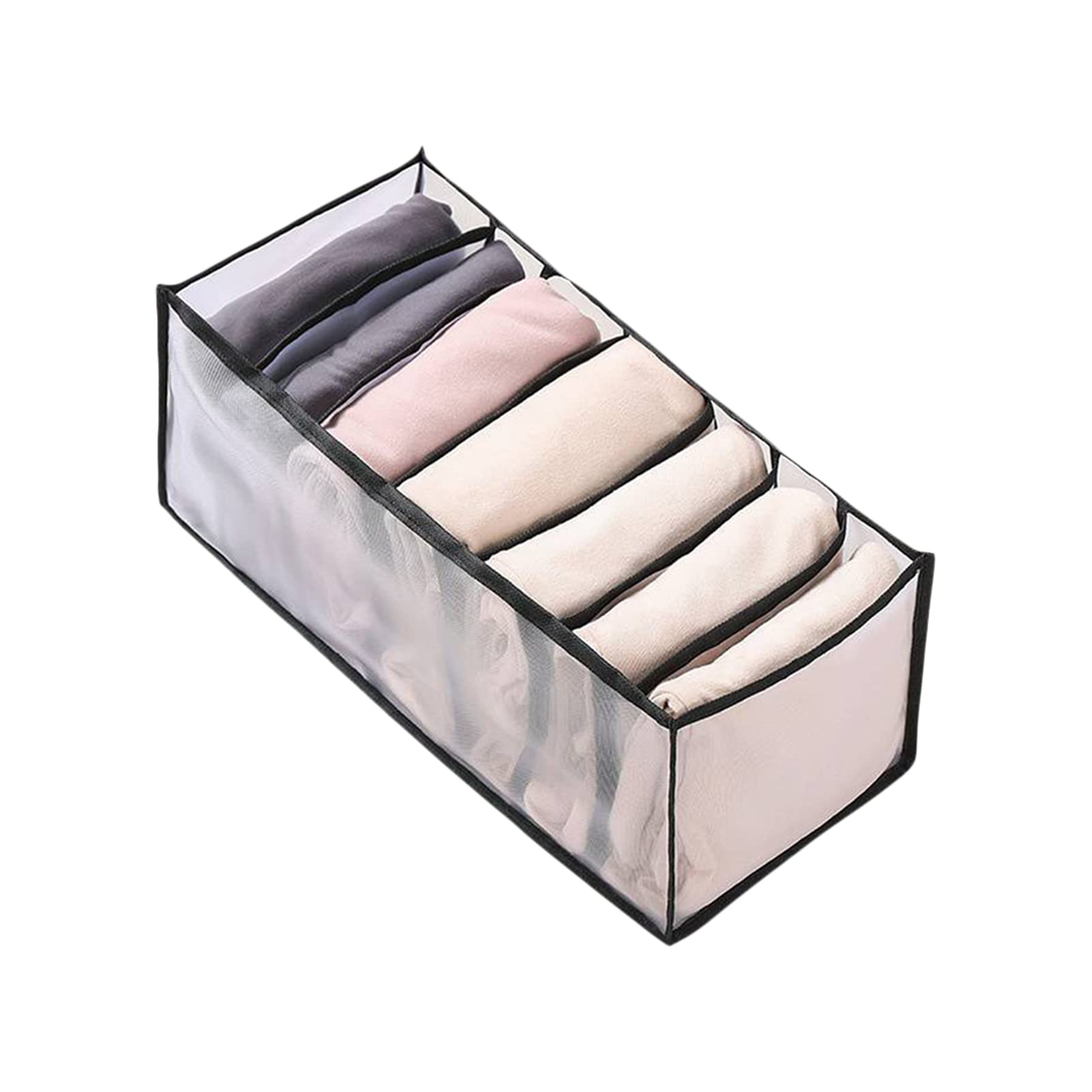 Foldable Washable Mesh Wardrobe Organizer for Jeans & Shirts - Clothes Storage Drawer Organizer for Bedroom | Perfect for Closet, Dresser & Travel Packing