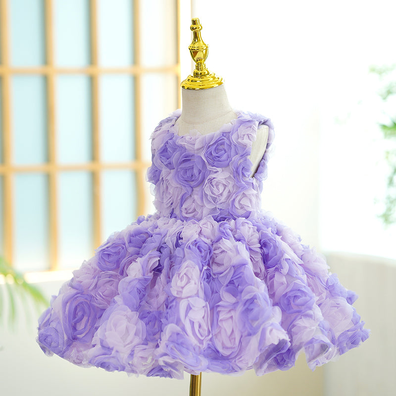 Baby Girl Princess Dress for Birthday & Wedding - Sleeveless Floral Zipper Party Gown | Perfect for Special Occasions, Photo Shoots & Celebrations