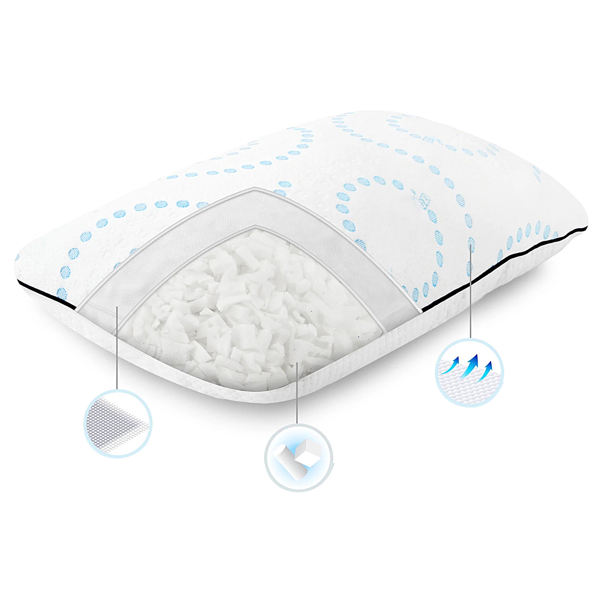 ReGen Adjustable Cooling Pillow for Neck Pain Relief - Memory Foam Support with Breathable Cover - Perfect for Side, Back & Stomach Sleepers - Ideal for Hot Sleepers & Travel Use
