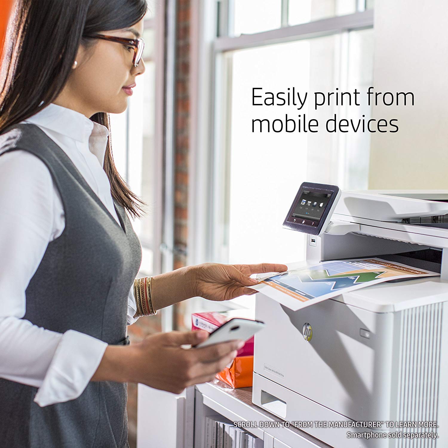 HP Laserjet Pro M477fnw Wireless Color Laser Printer - All-in-One with Copy, Scan, Fax | Built-in Ethernet & Mobile Printing | Refurbished (CF377A) | Perfect for Home Office & Small Business Productivity