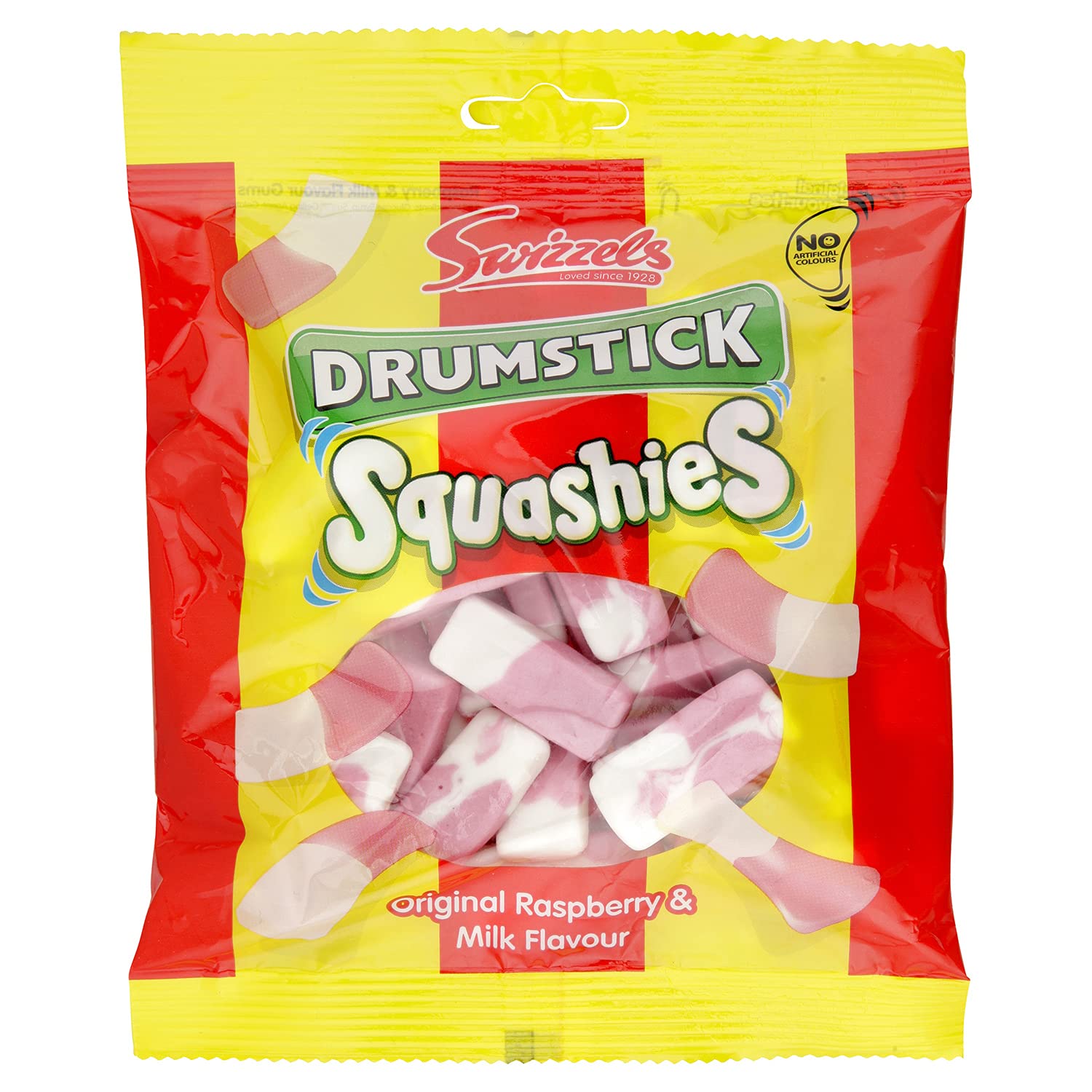 Swizzels Drumstick Squashies Chewy Candy - Original Raspberry & Milk Flavor 120g (4.2oz) | Bulk Sweets for Parties, Movie Nights & Gift Baskets