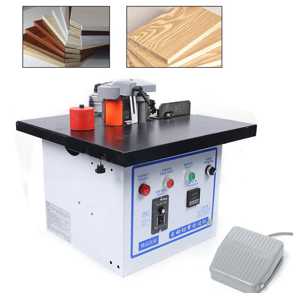 Automatic Woodworking Edge Banding Machine - Portable Double Side Glue Wood Edge Bander 110V 1200W for DIY Furniture & Cabinet Making - Perfect for Home Workshops and Professional Wood Shops