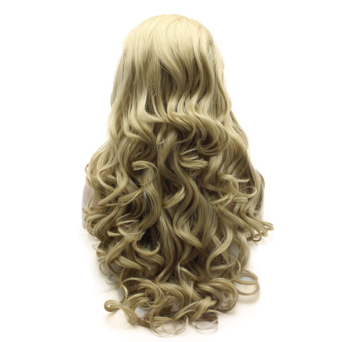 26 Inch Lushy Wavy Blonde Auburn Mix Synthetic Lace Front Wig - Heat Friendly & High Density for Daily Wear, Cosplay & Special Occasions