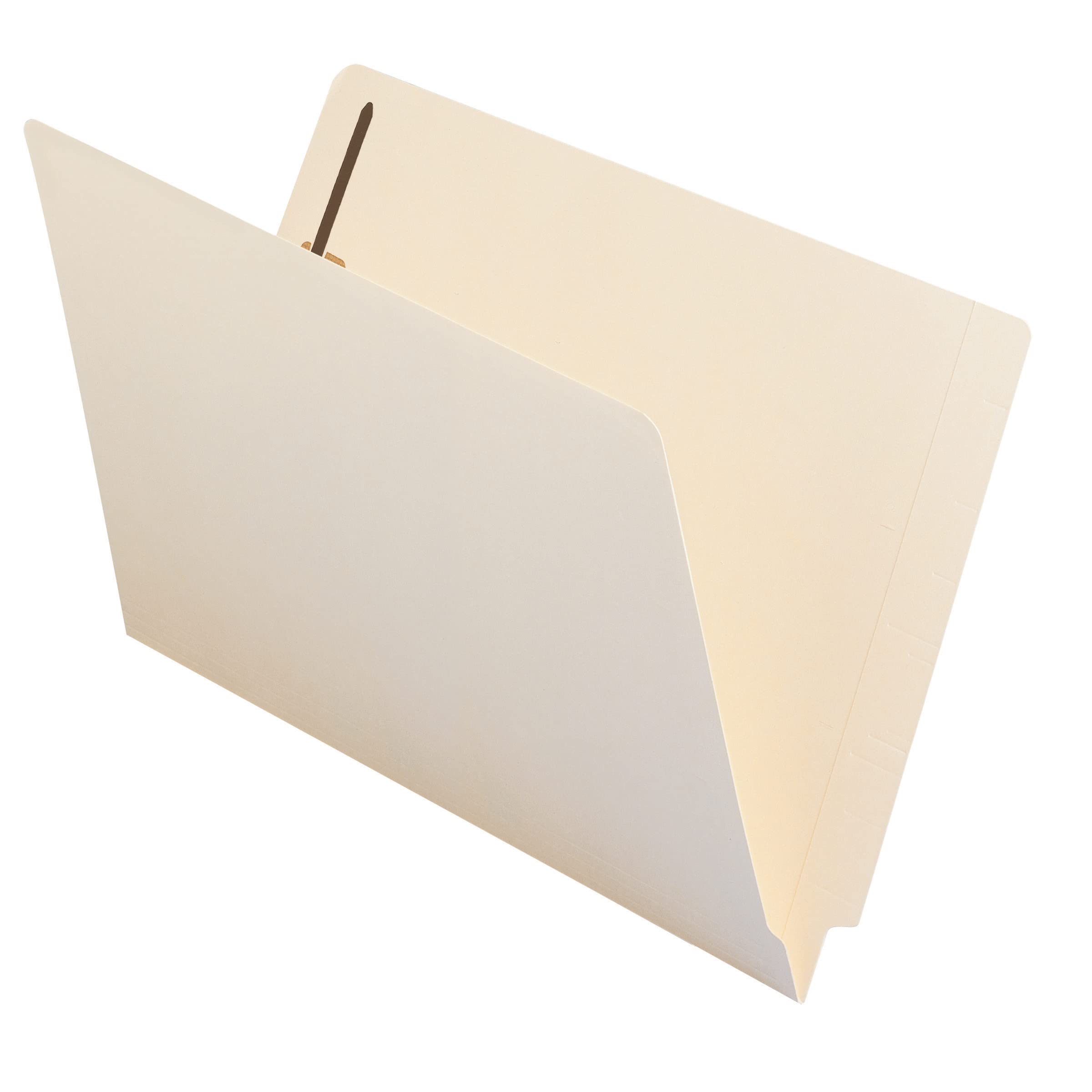 Smead End Tab Fastener File Folder - Shelf-Master® Reinforced Straight-Cut Tab, 2 Fasteners, Legal Size Manila - 50 per Box (37115) - Perfect for Office Document Organization & Filing Systems