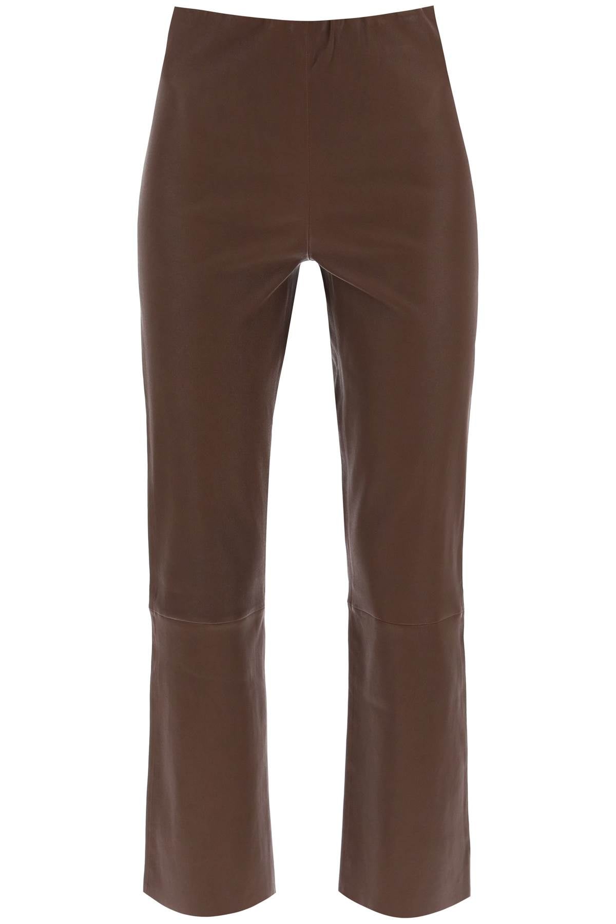 By Malene Birger Florentina Genuine Leather Pants for Women - Stylish & Comfortable High-Waisted Trousers for Night Out, Office & Casual Wear
