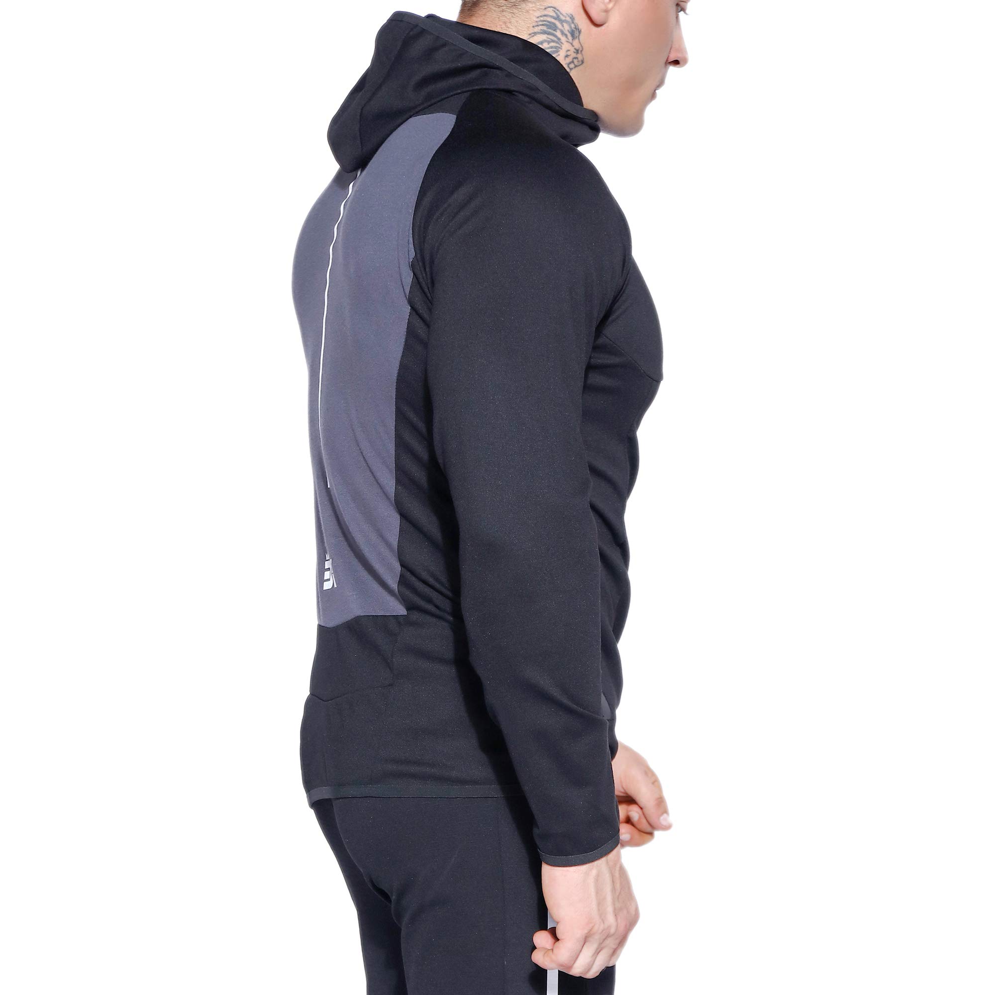 BROKIG Men's Gym Zip Hoodie - Lightweight Running Fitness Hooded Sweatshirt with Zipper Pockets for Workout & Outdoor Activities | Casual Streetwear Style
