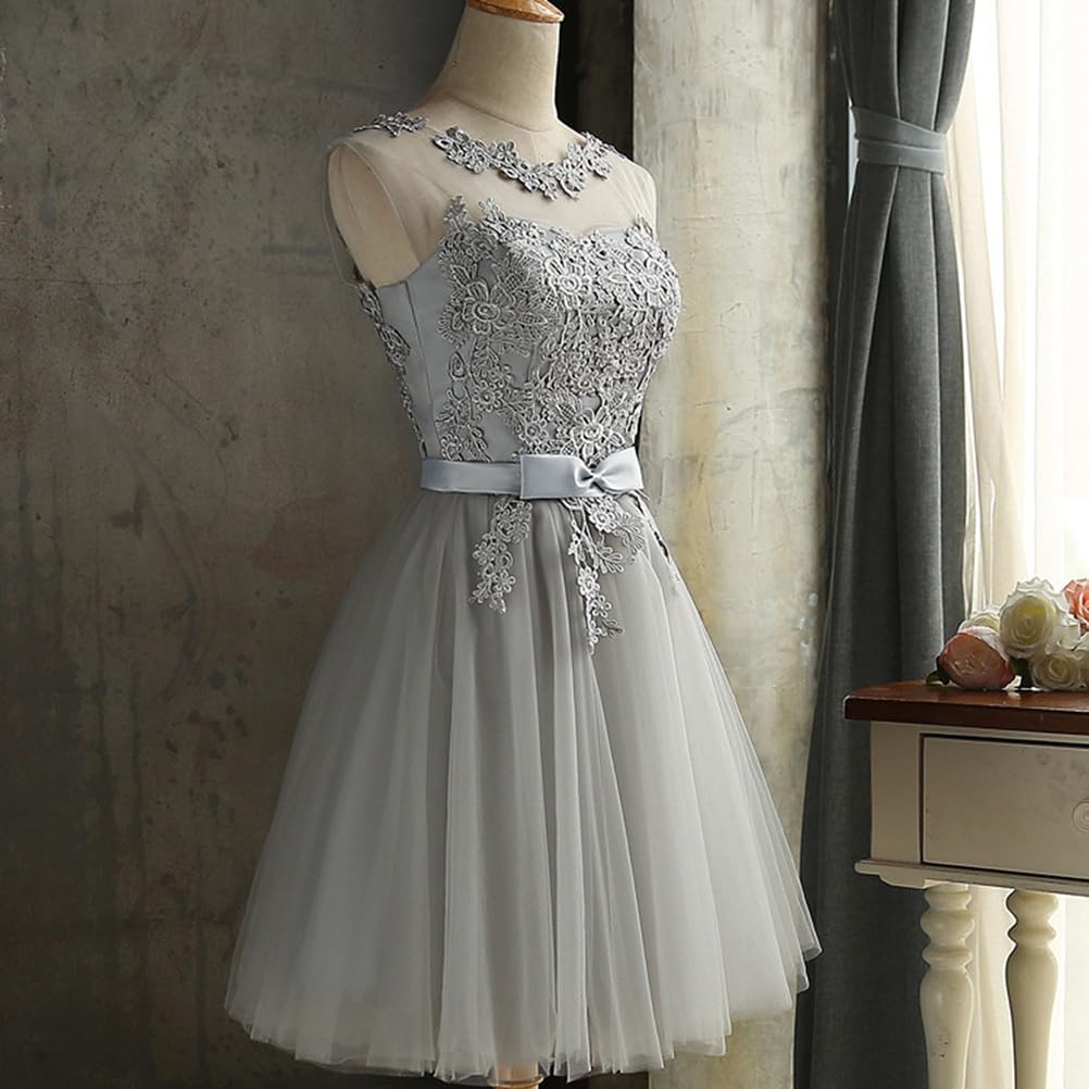 Holibanna Floral Lace Strapless Bridesmaid Dress - Short Prom Evening Gown for Women, Slim Wedding Pageant Dress - Perfect for Bridal Parties, Cocktail Events & Formal Occasions