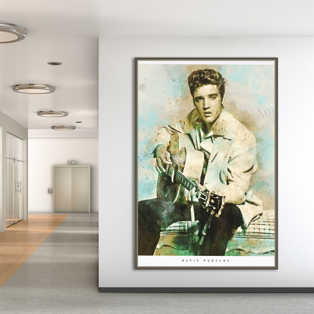 Vintage Elvis Presley Poster - Classic Wall Art Decor for Music Fans & Home, Office, Bedroom, Living Room