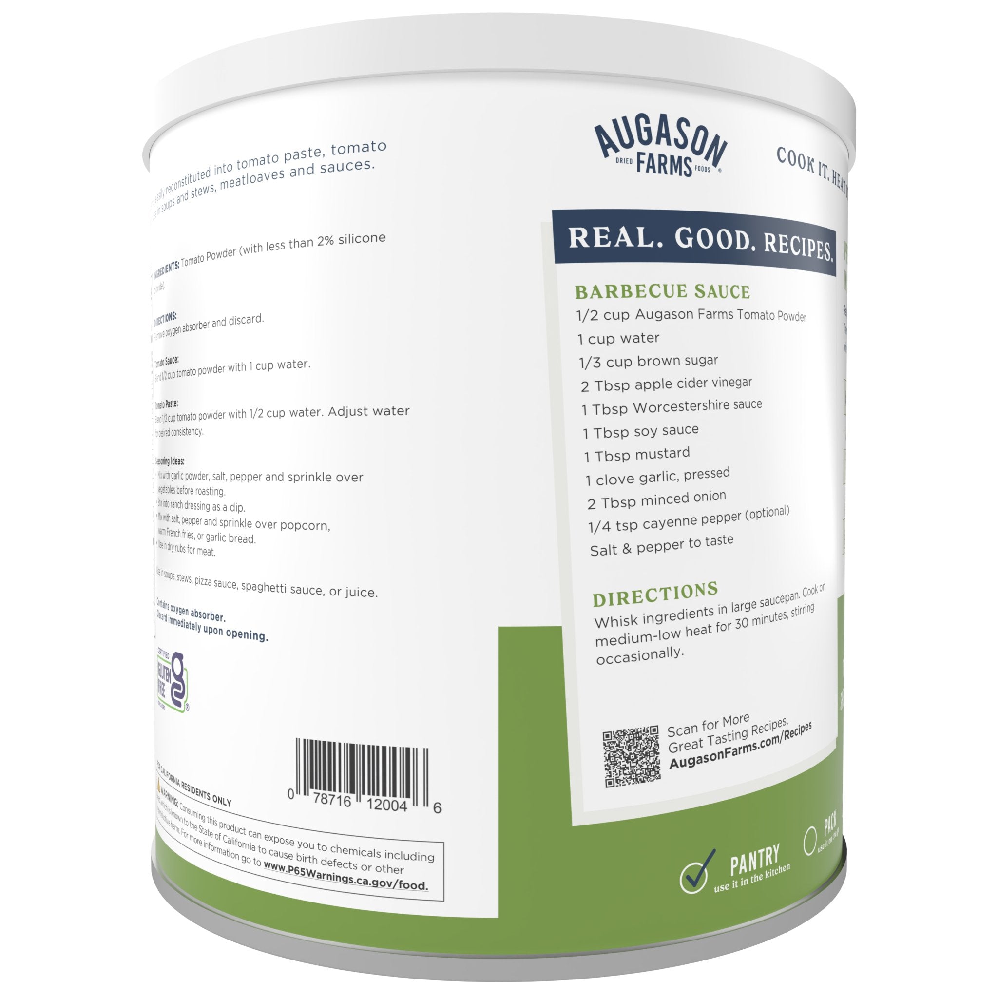 Organic Tomato Powder Can - 329 Servings, Non-GMO, Gluten-Free | Perfect for Cooking, Baking, Smoothies & Camping Meals
