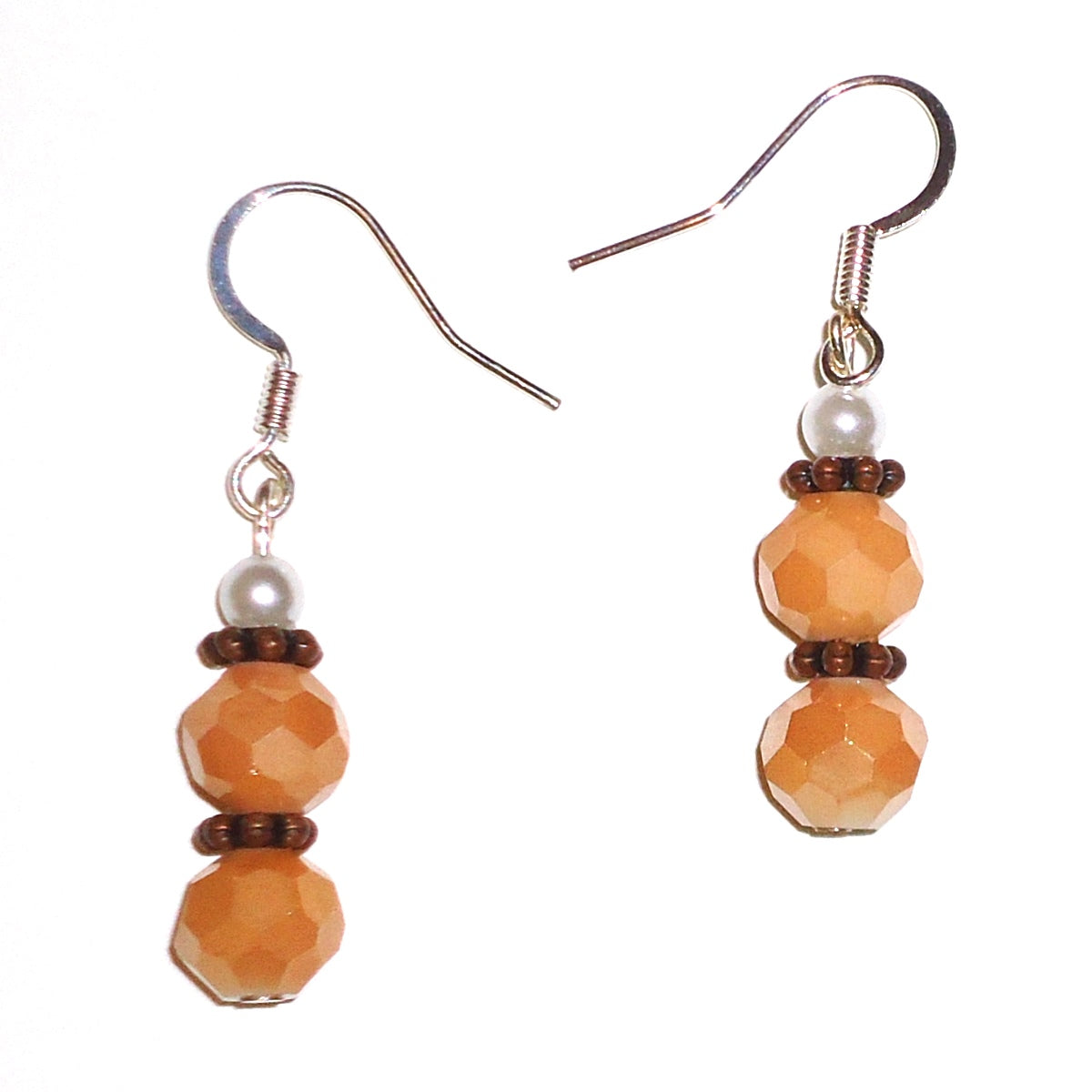 Vintage Pink Milk Glass Dangle Earrings for Women - Elegant Boho Jewelry for Parties, Weddings & Everyday Wear