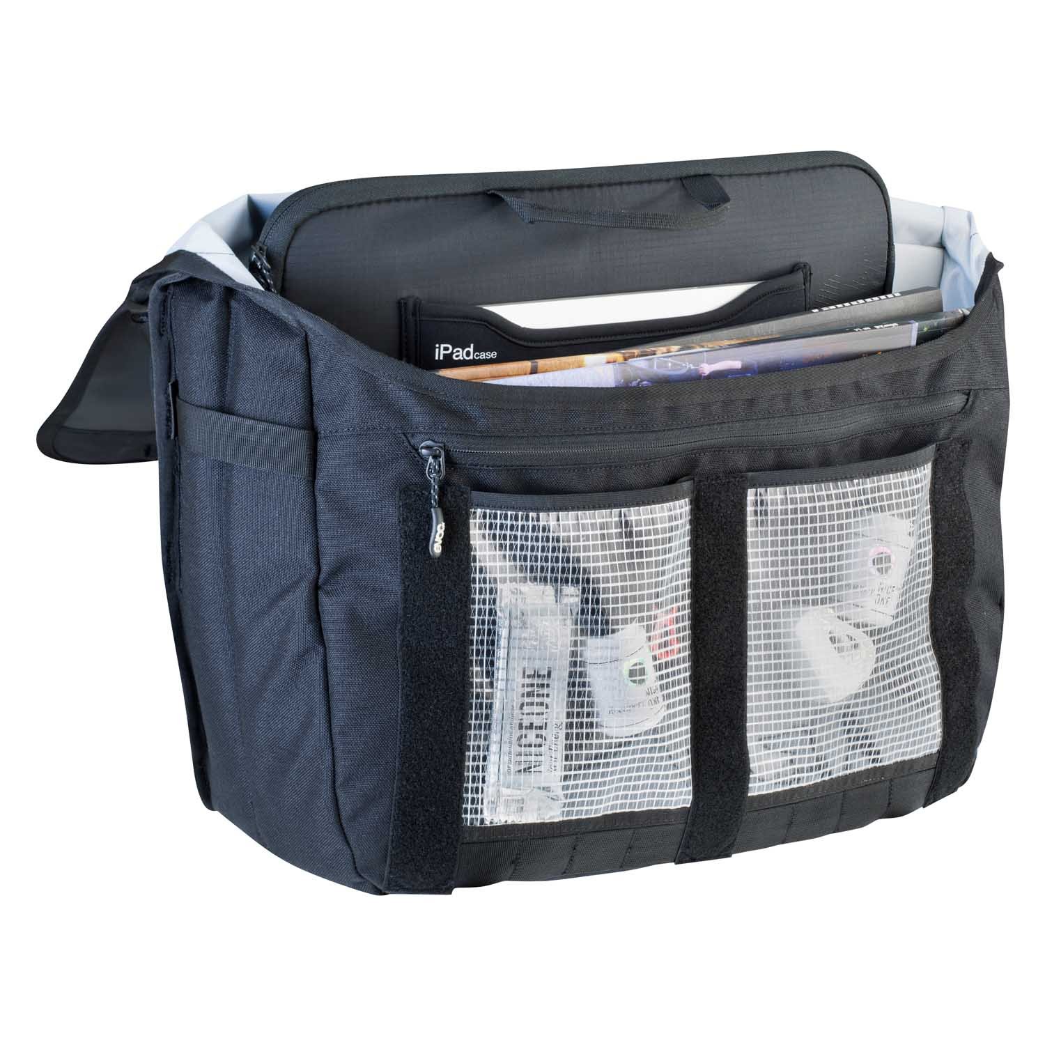 EVOC COURIER BAG 25L - Waterproof 25 Liter Shoulder Strap Backpack for Cycling, Commuting & Travel - Durable Petroleum Black Design