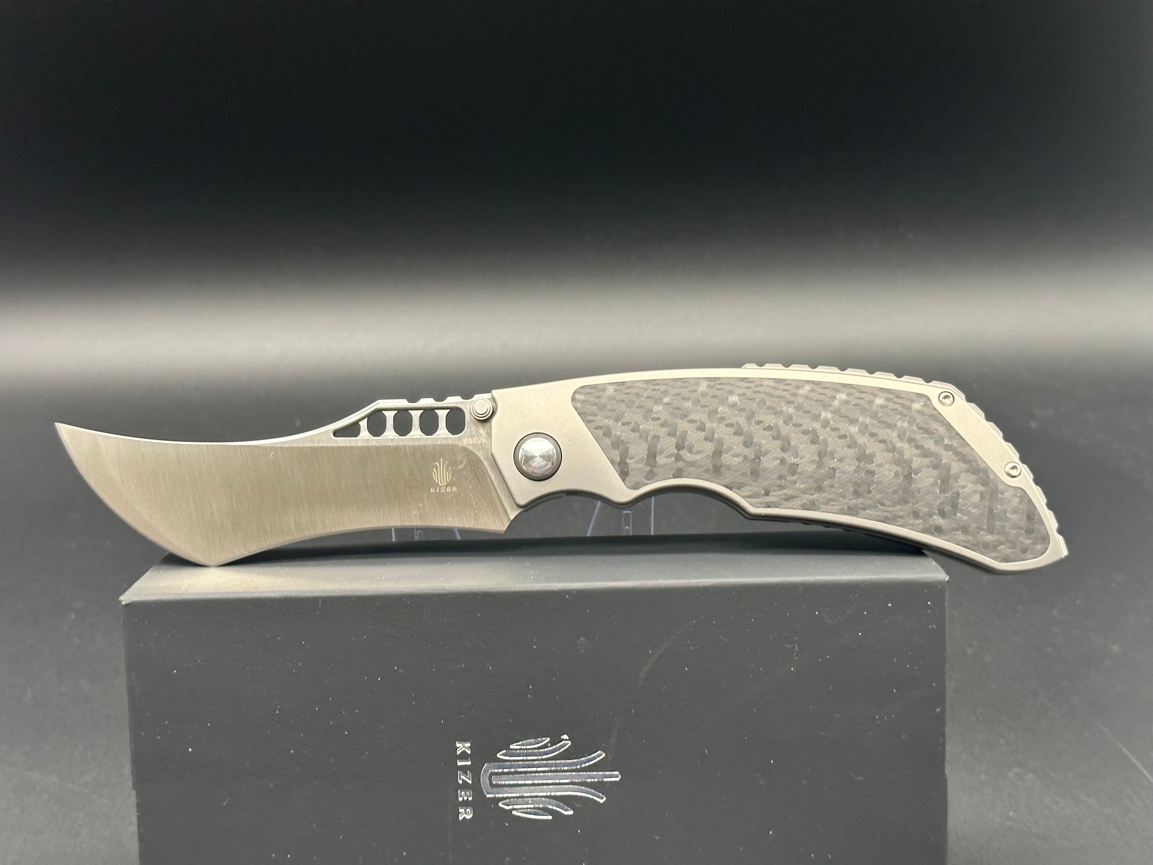 KIZER James Lowe Huntsmen Folding Pocket Knife - Premium EDC Tactical Knife for Camping, Hiking, and Outdoor Survival Gear