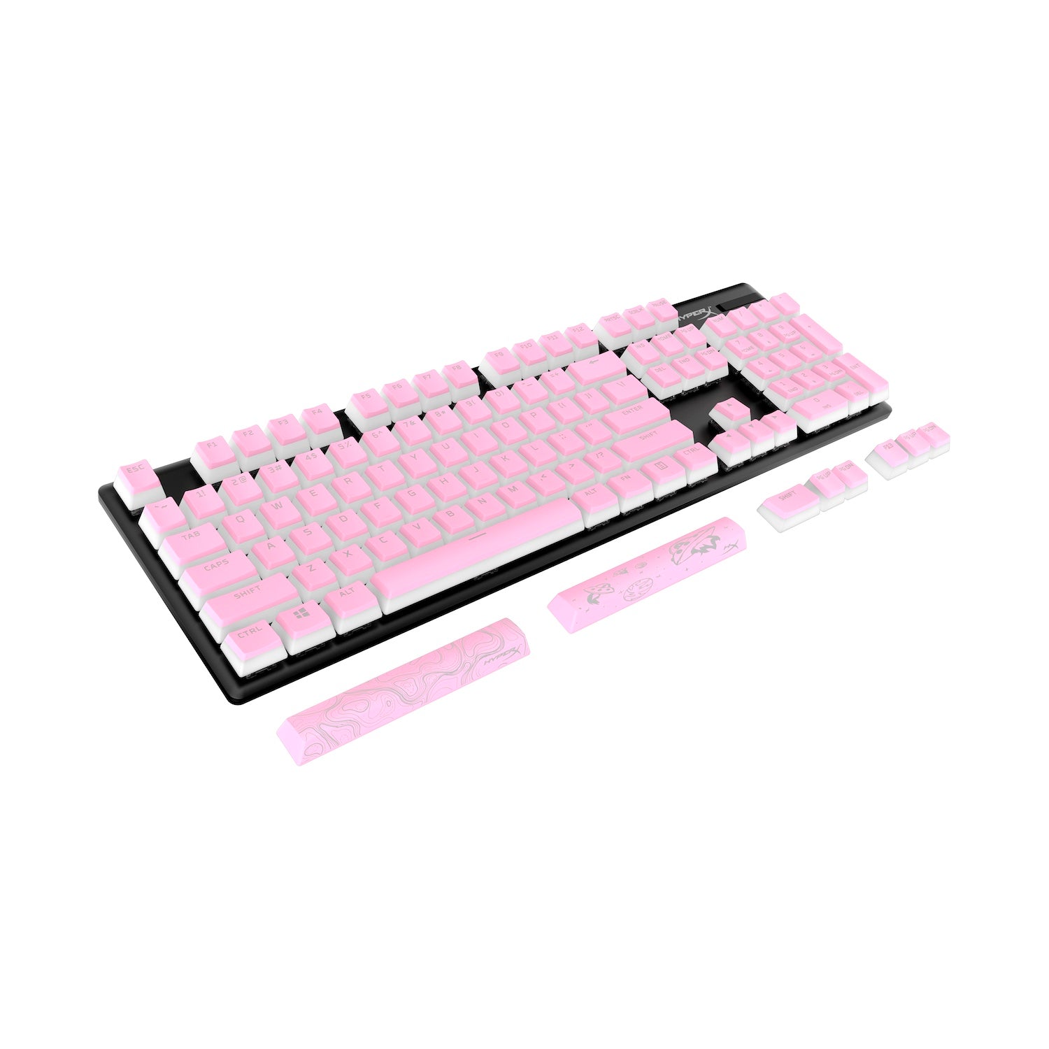 HyperX Pudding Keycaps 2 - Full Key Set PBT Double Shot Keycaps for Mechanical Keyboards - Perfect for Gaming, Typing & Custom Keyboard Builds