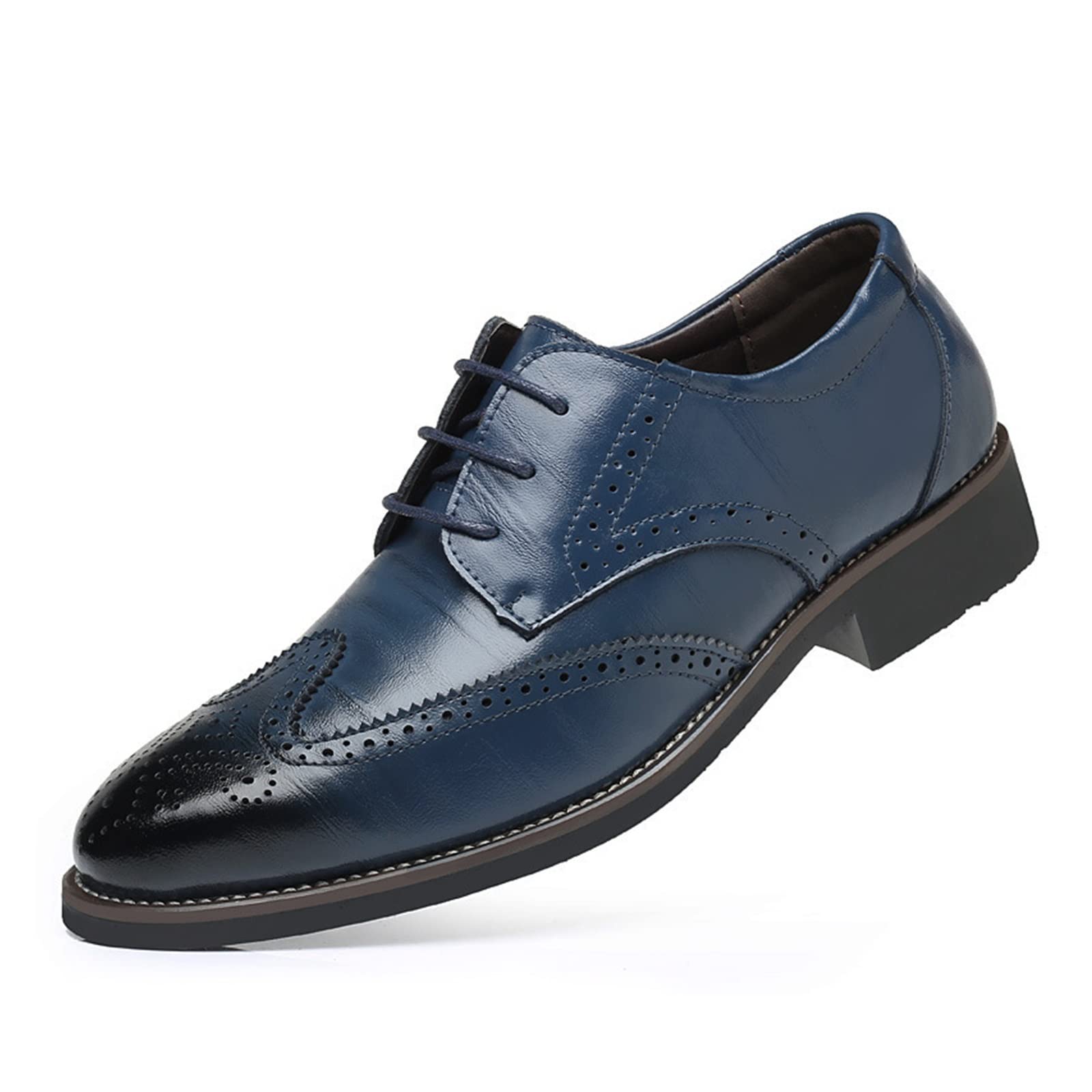 Men's Business Formal Oxford Dress Shoes - Classic Pointed Toe PU Leather - Sizes 38-48 (US 7-13) - Perfect for Office, Weddings & Formal Events