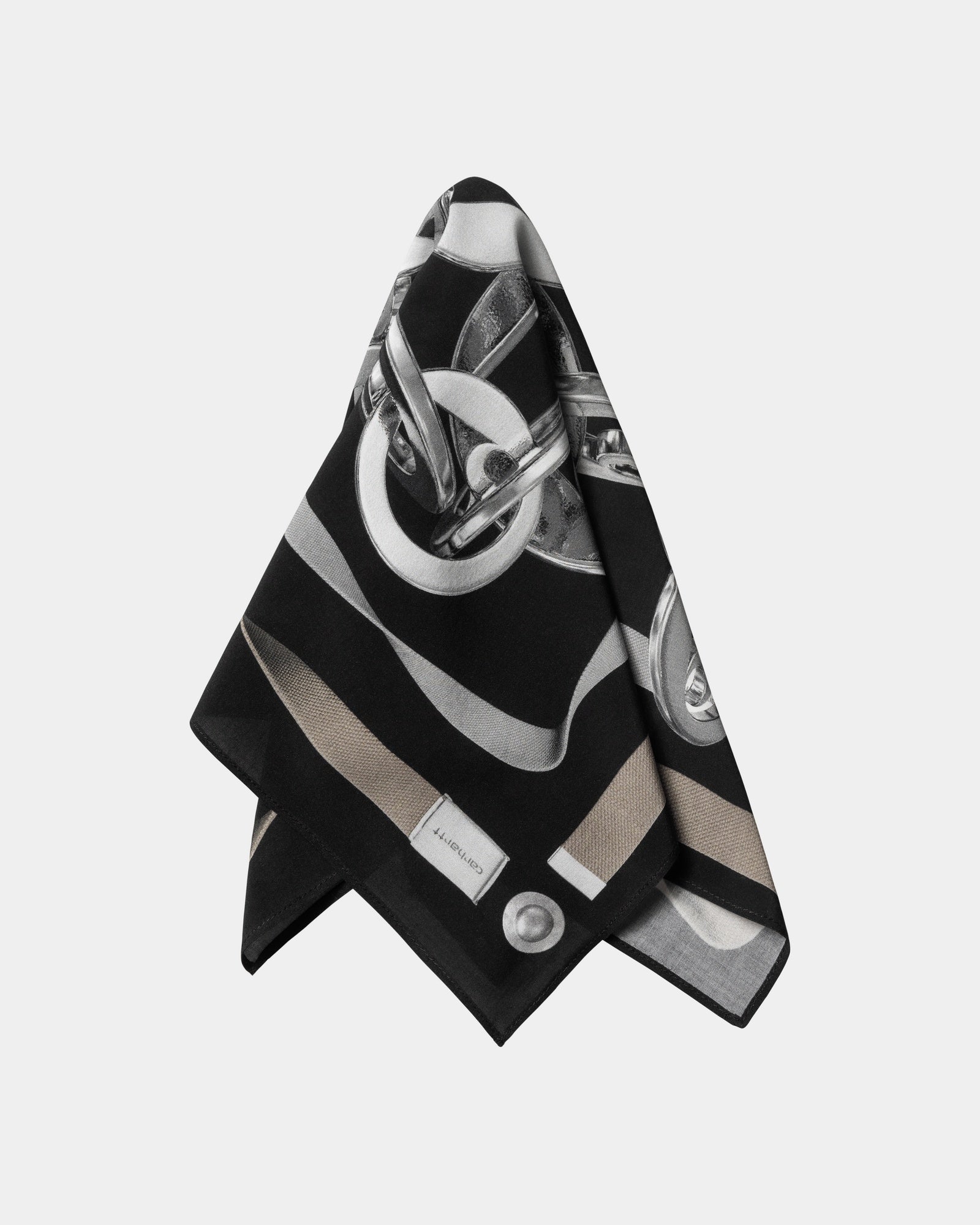 Trendy Black Charms Belt Print Bandana - Stylish Fashion Accessory for Women & Men | Perfect for Casual Outfits, Music Festivals & Streetwear